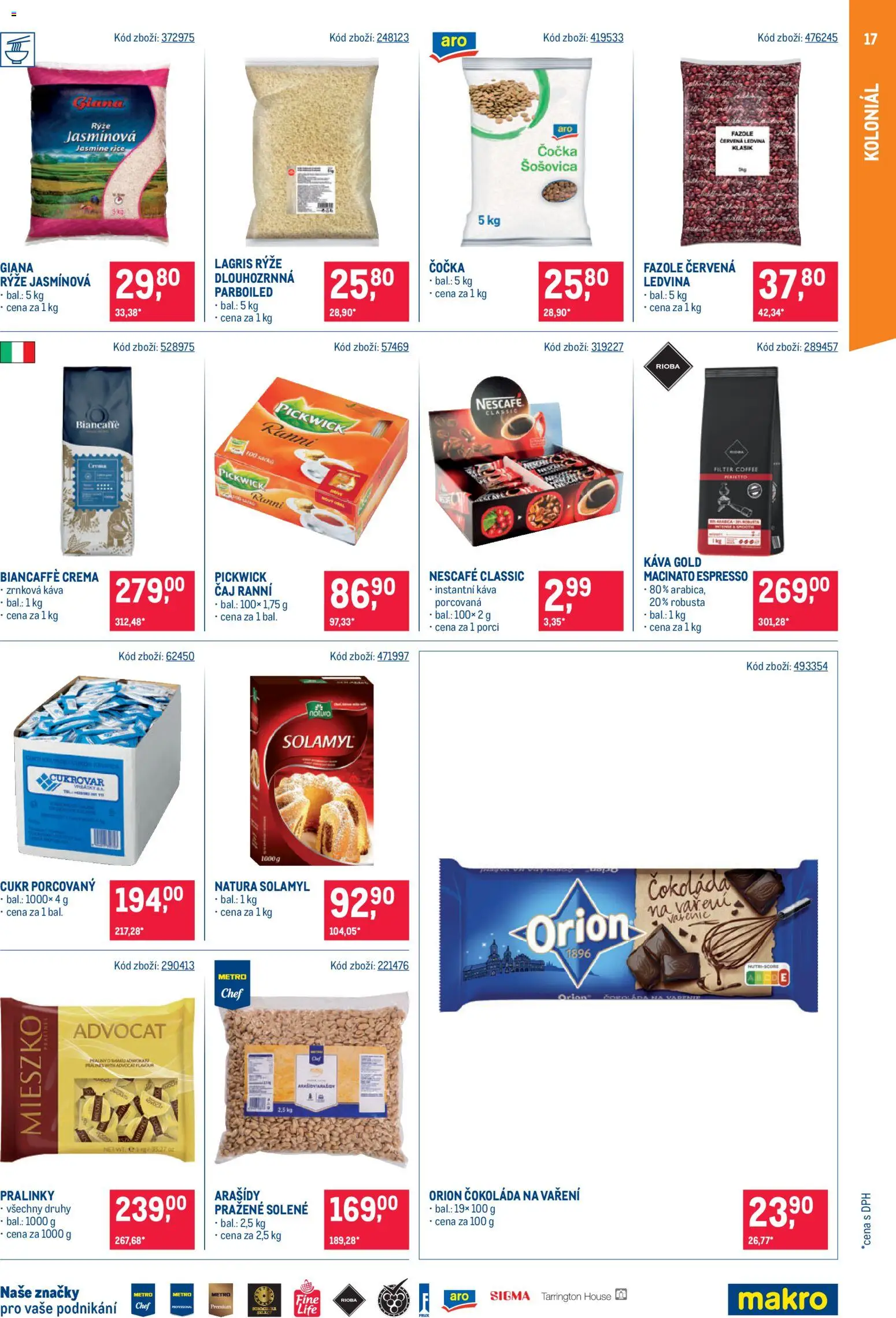 Makro leták - Gastronomie od 21.10.2026 | Strana: 17 | Produkty: Káva, Rýže, Cukr, Čokoláda na vaření