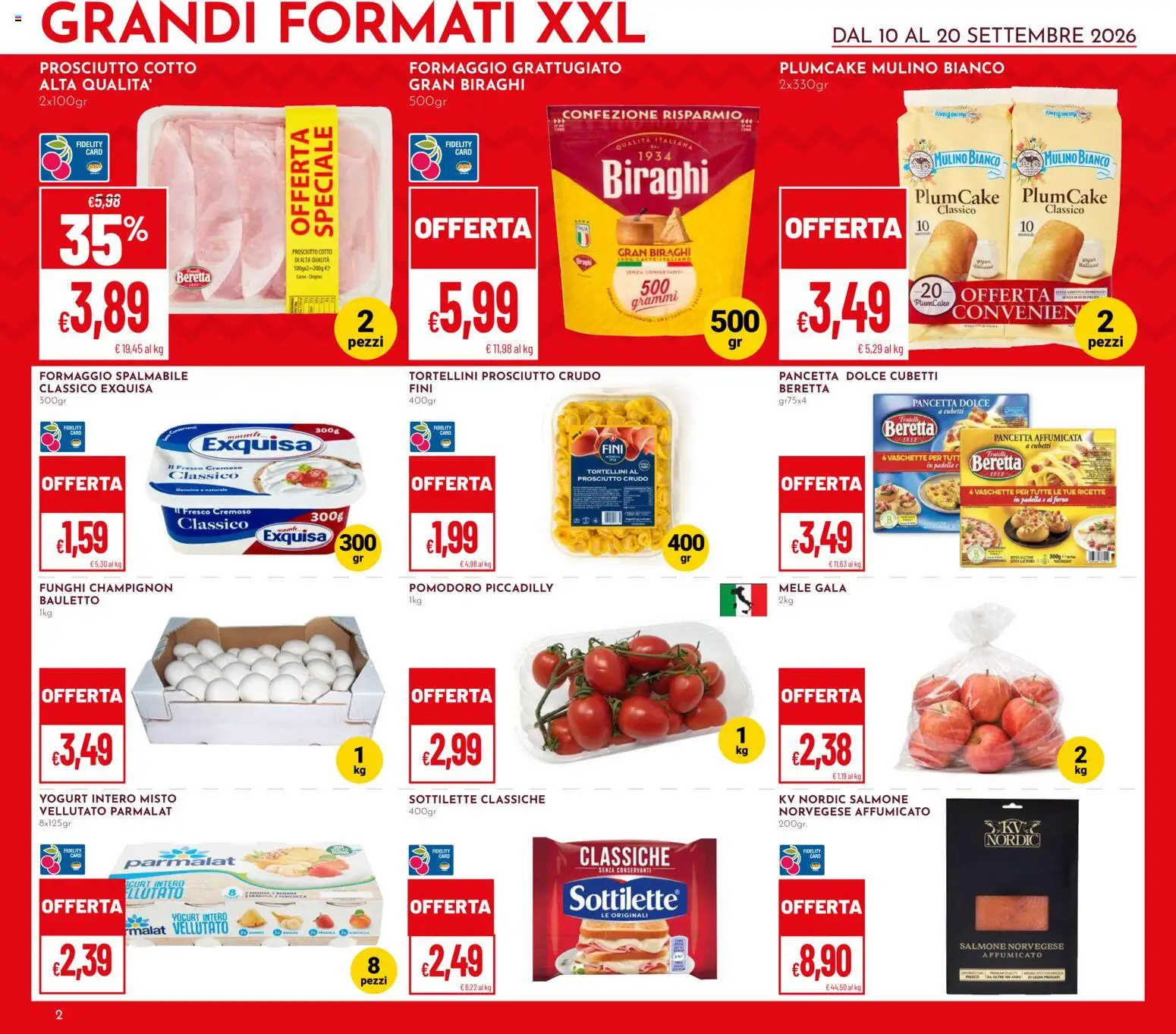 Volantino Pan del 10/09/2026 | Pagina: 2 | Prodotti: Prosciutto Crudo, Mele, Prosciutto, Vaschette