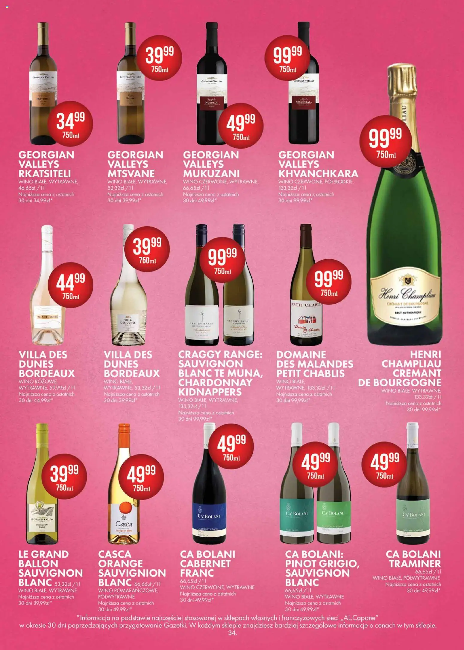Al.Capone gazetka od 09.03.2026 | Strona: 34 | Produkty: Chardonnay, Wino