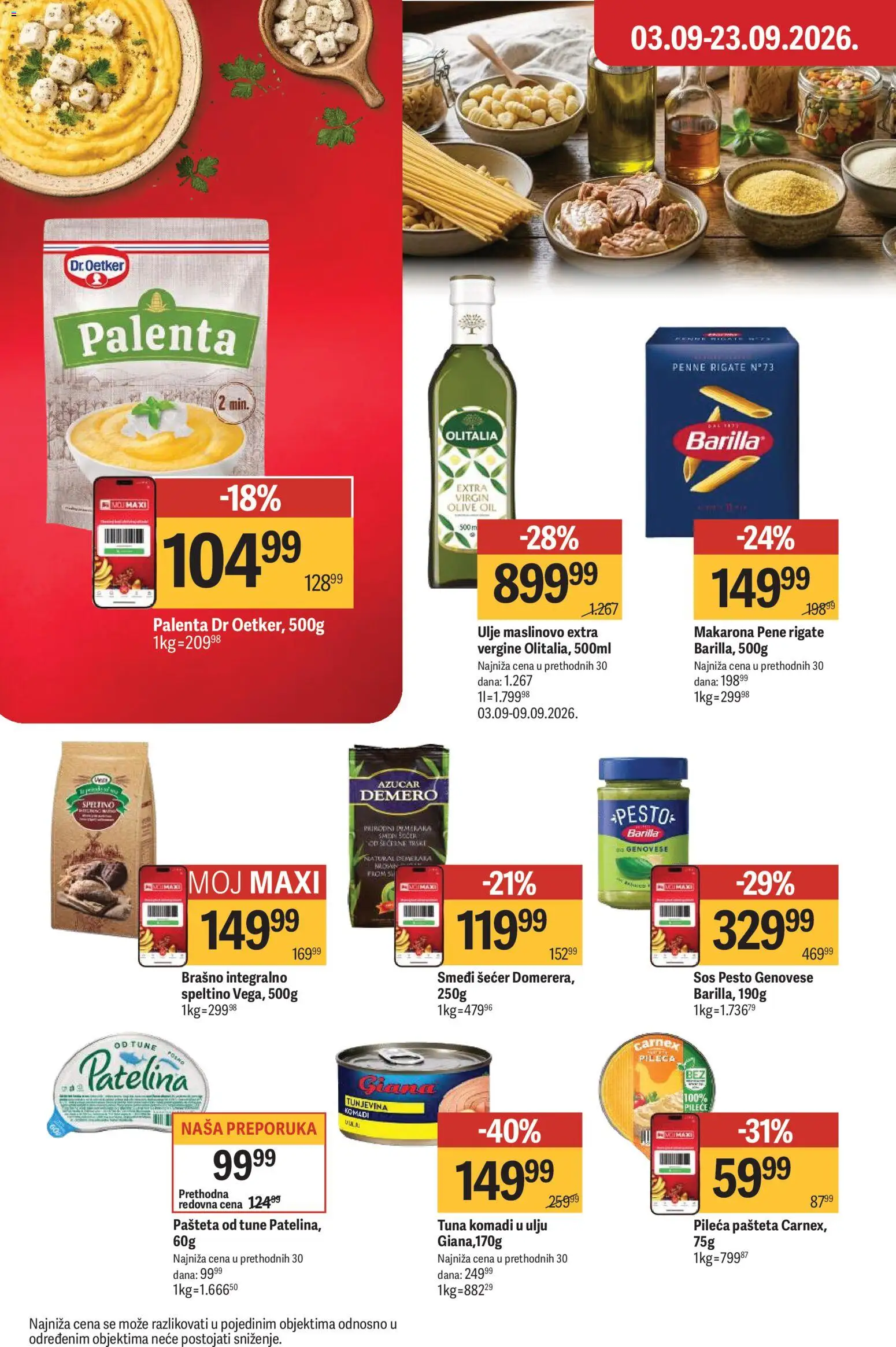 Maxi katalog - važi od 10.09.2026 | Strana: 20 | Proizvode: Tuna, Palenta, Brašno, Ulje