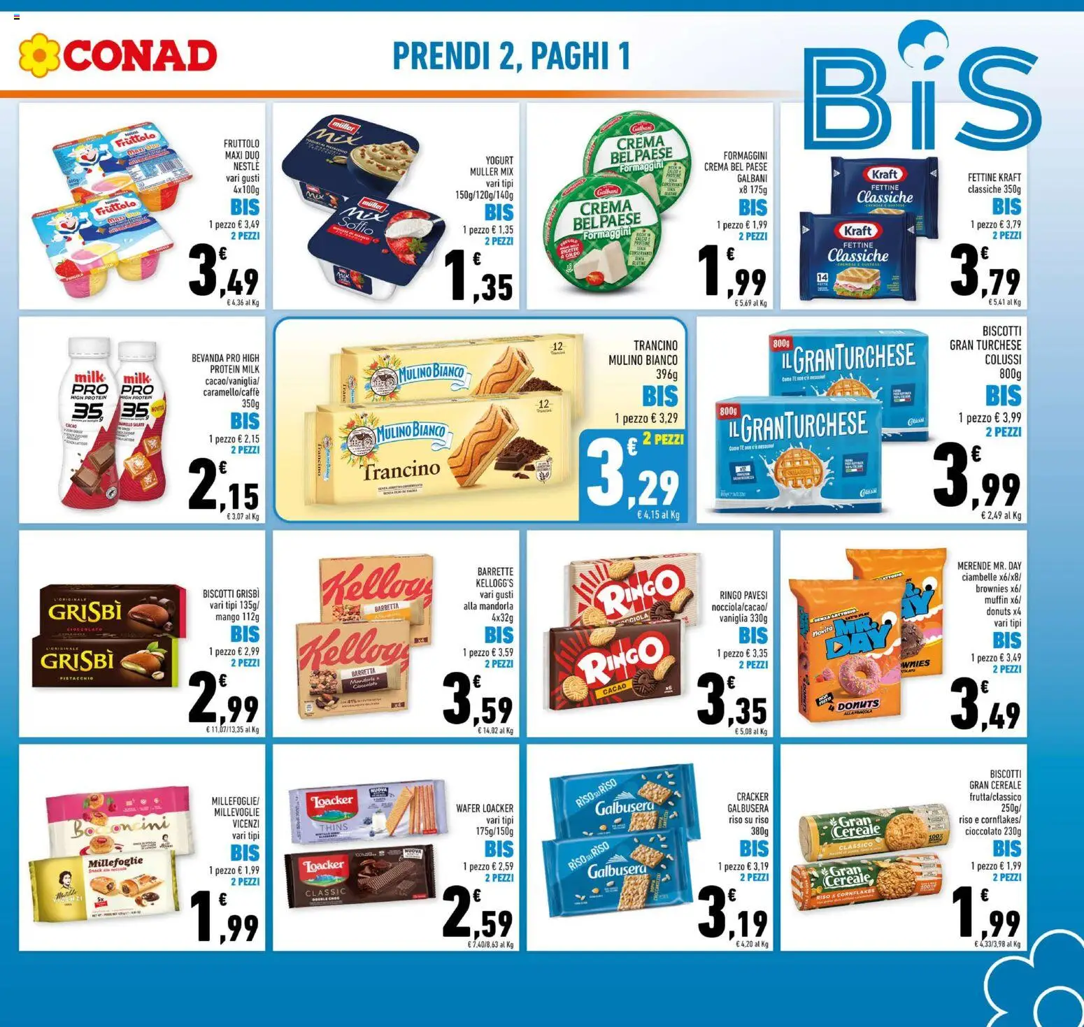 Volantino Conad del 15/07/2026 | Pagina: 3 | Prodotti: Yogurt, Biscotti, Mandorle, Cacao