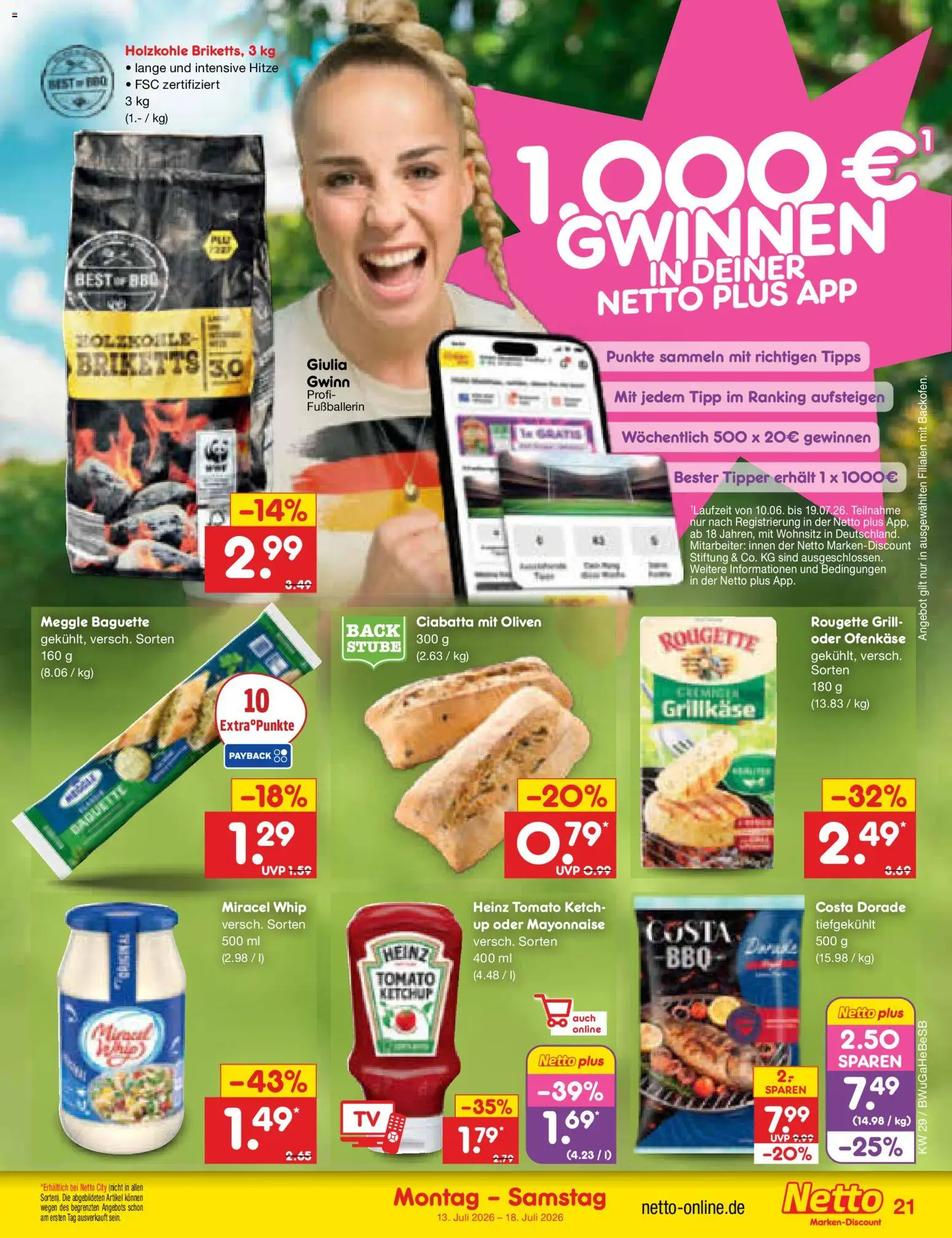 Netto Marken-Discount Prospekt – gültig ab 13.07.2026 | Seite: 29 | Produkte: Dorade, Grill, Miracel whip, Ketchup