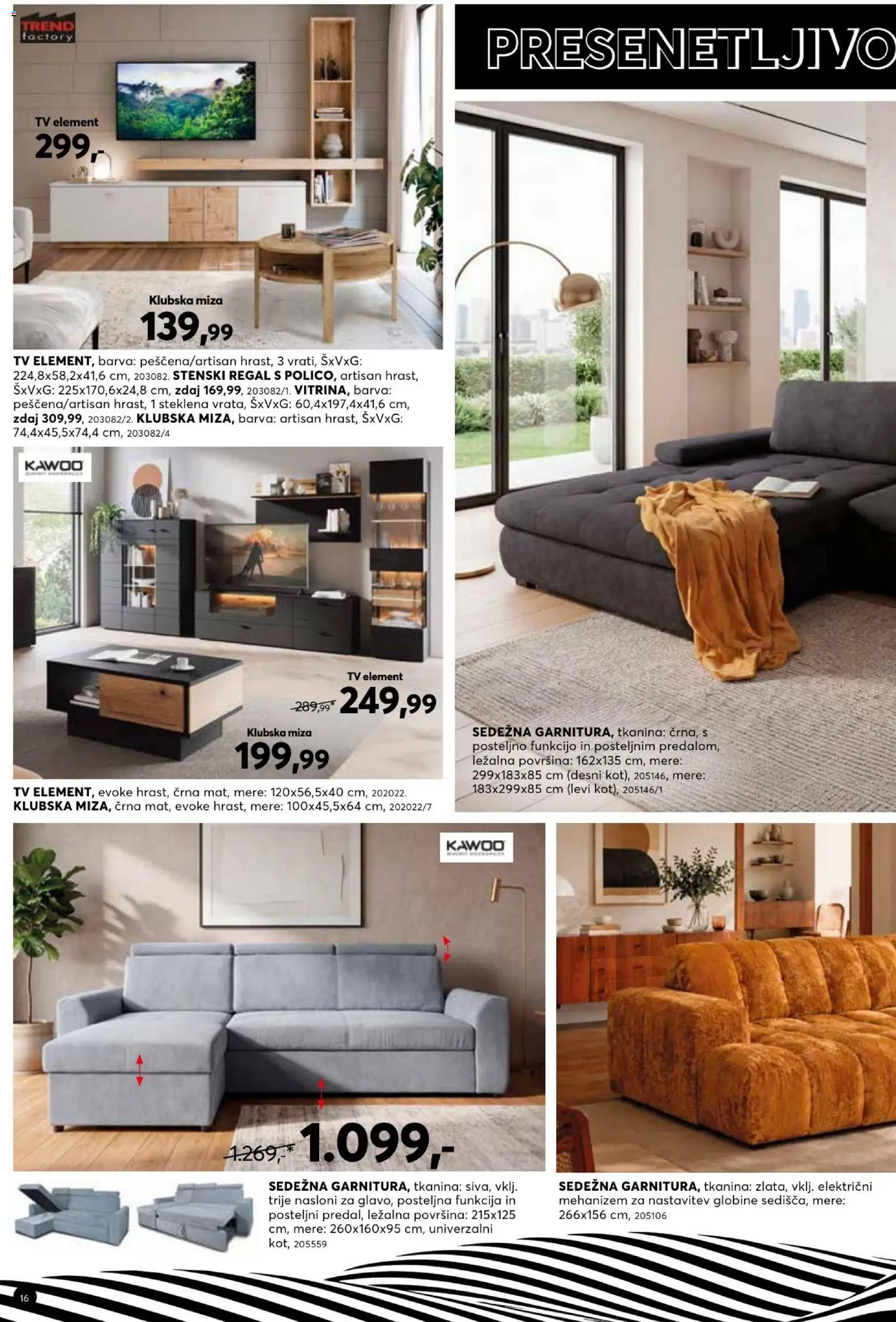 Novi Dipo katalog ponudbe – veljaven od 23.09.2026 | Stran: 16 | Izdelki: Tv, Miza, Regal, Barva