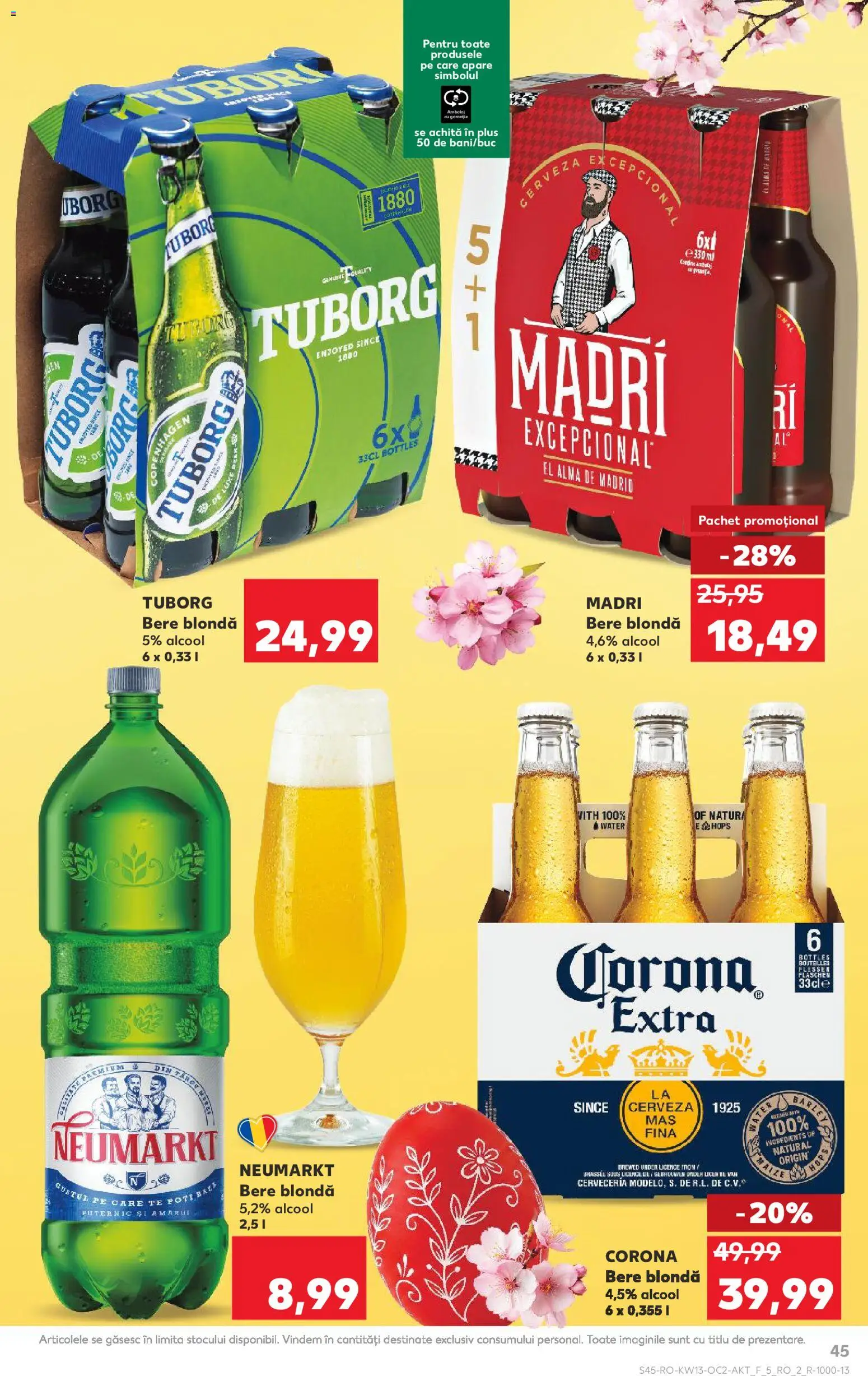 Noul catalog Kaufland – valabil de la 25.03.2026 | Pagină: 45 | Produse: Bere