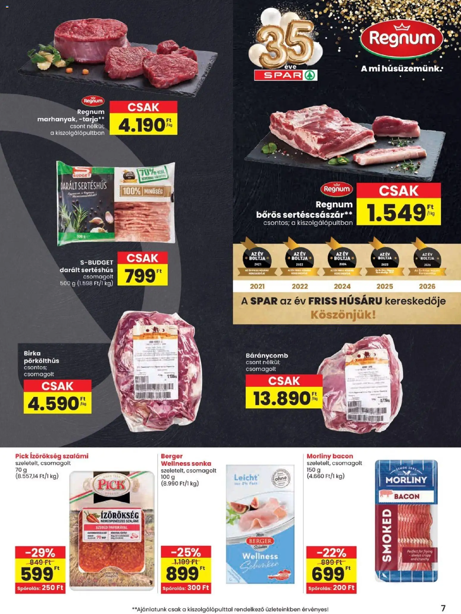 Spar akciós ujság - amely érvényes a következő dátumtól: 2026.09.10. | Oldal: 7