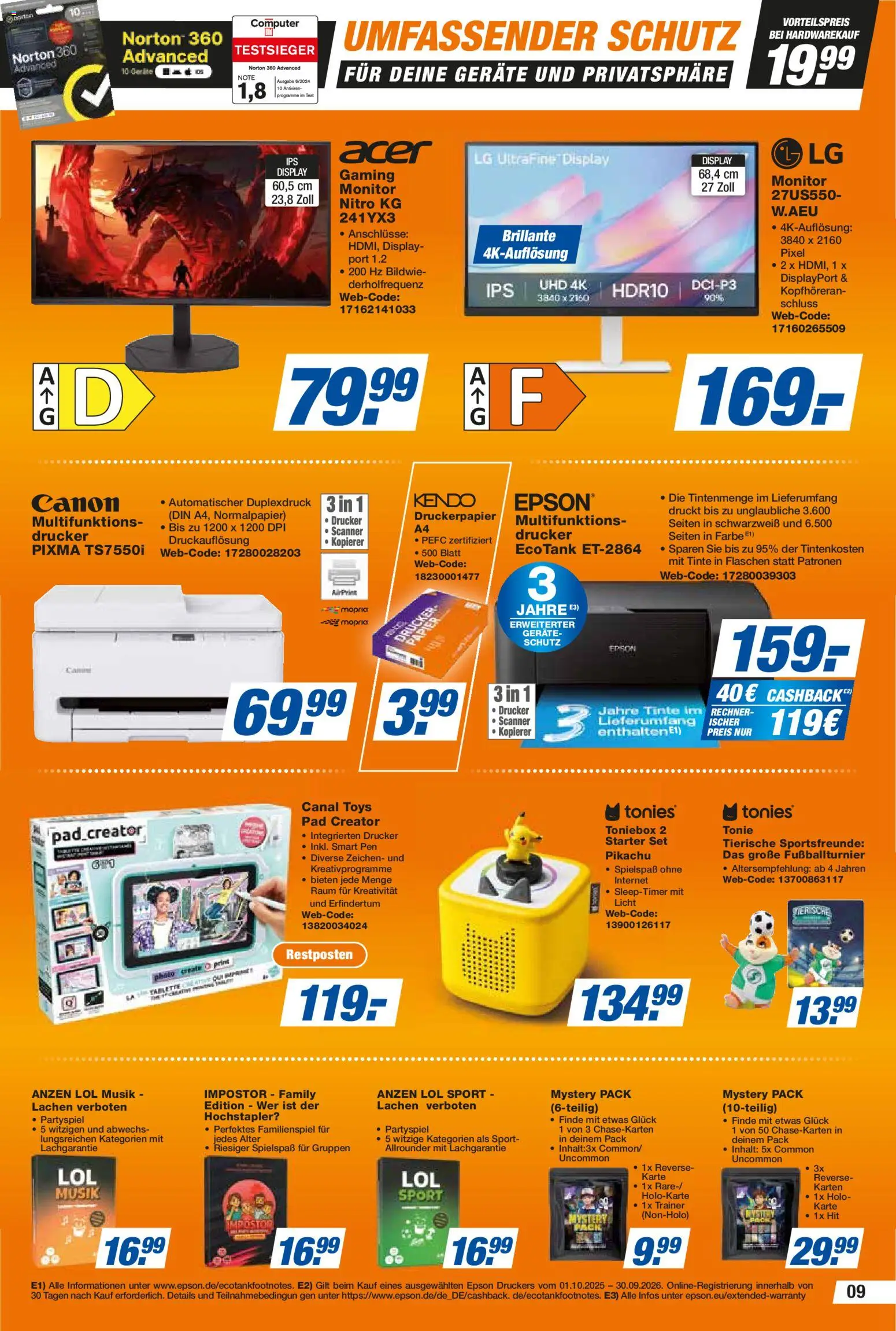 Expert Prospekt – gültig ab 04.09.2026 | Seite: 9 | Produkte: Epson, Monitor, Computer, Drucker