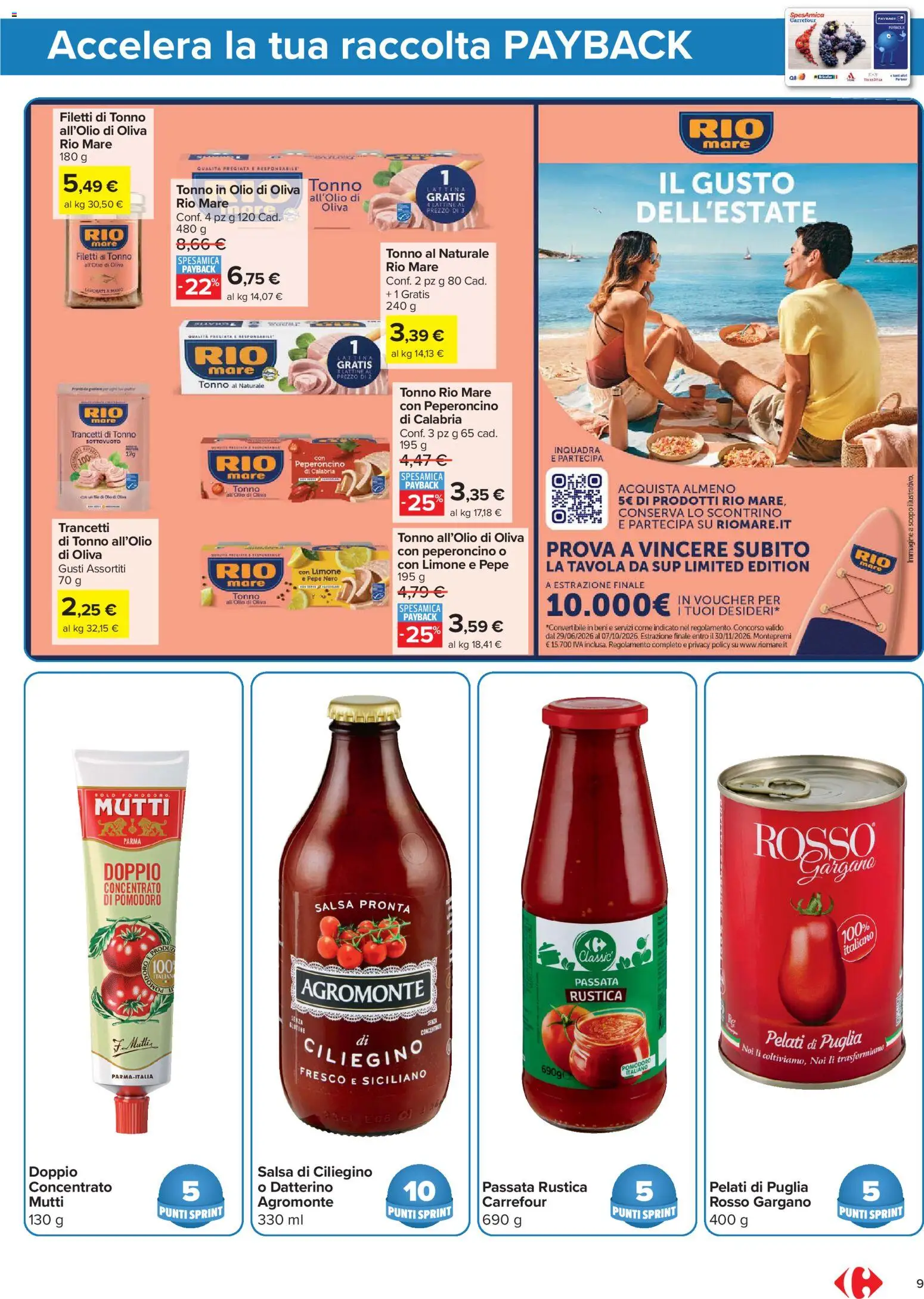 Volantino Carrefour del 20/08/2026 | Pagina: 9 | Prodotti: Salsa, Pepe, Olio, Tonno