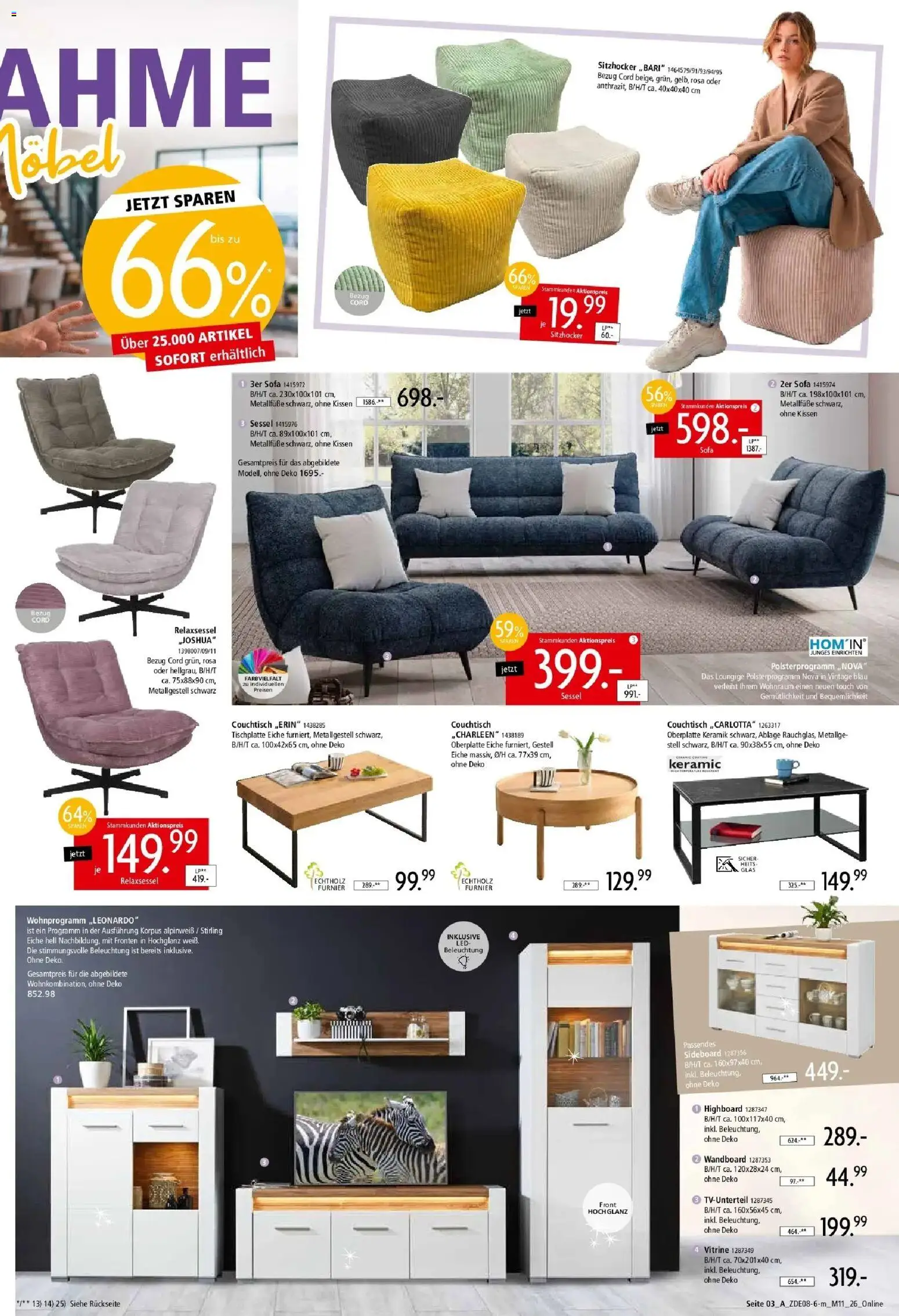 Zurbrüggen - Zurbrüggen: Mitnahme Möbel – gültig ab 29.08.2026 | Seite: 5 | Produkte: Relaxsessel, Wandboard, Kissen, Couchtisch