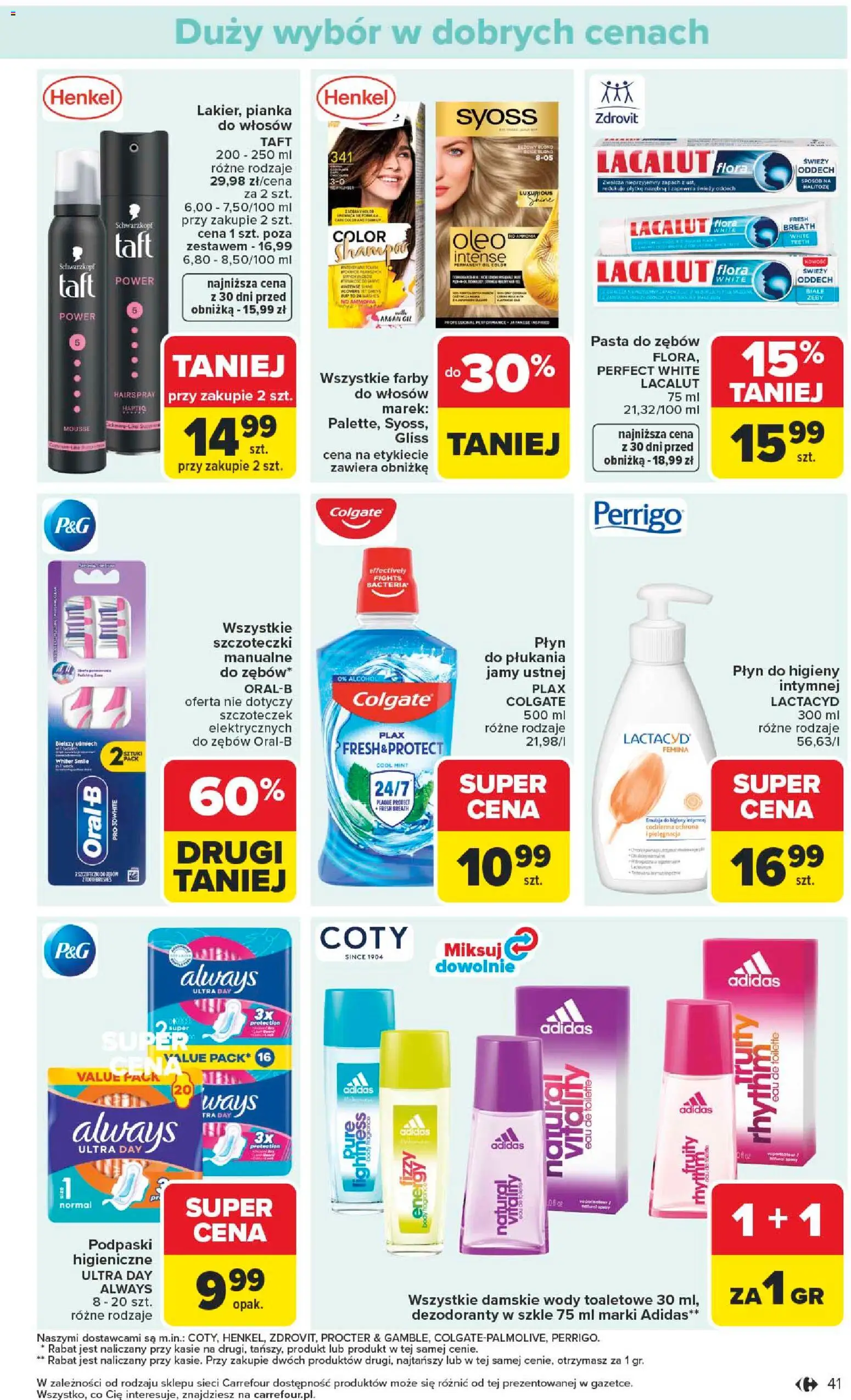 Carrefour gazetka od 25.05.2026 | Strona: 43 | Produkty: Podpaski, Zapach, Body, Pasta do zębów