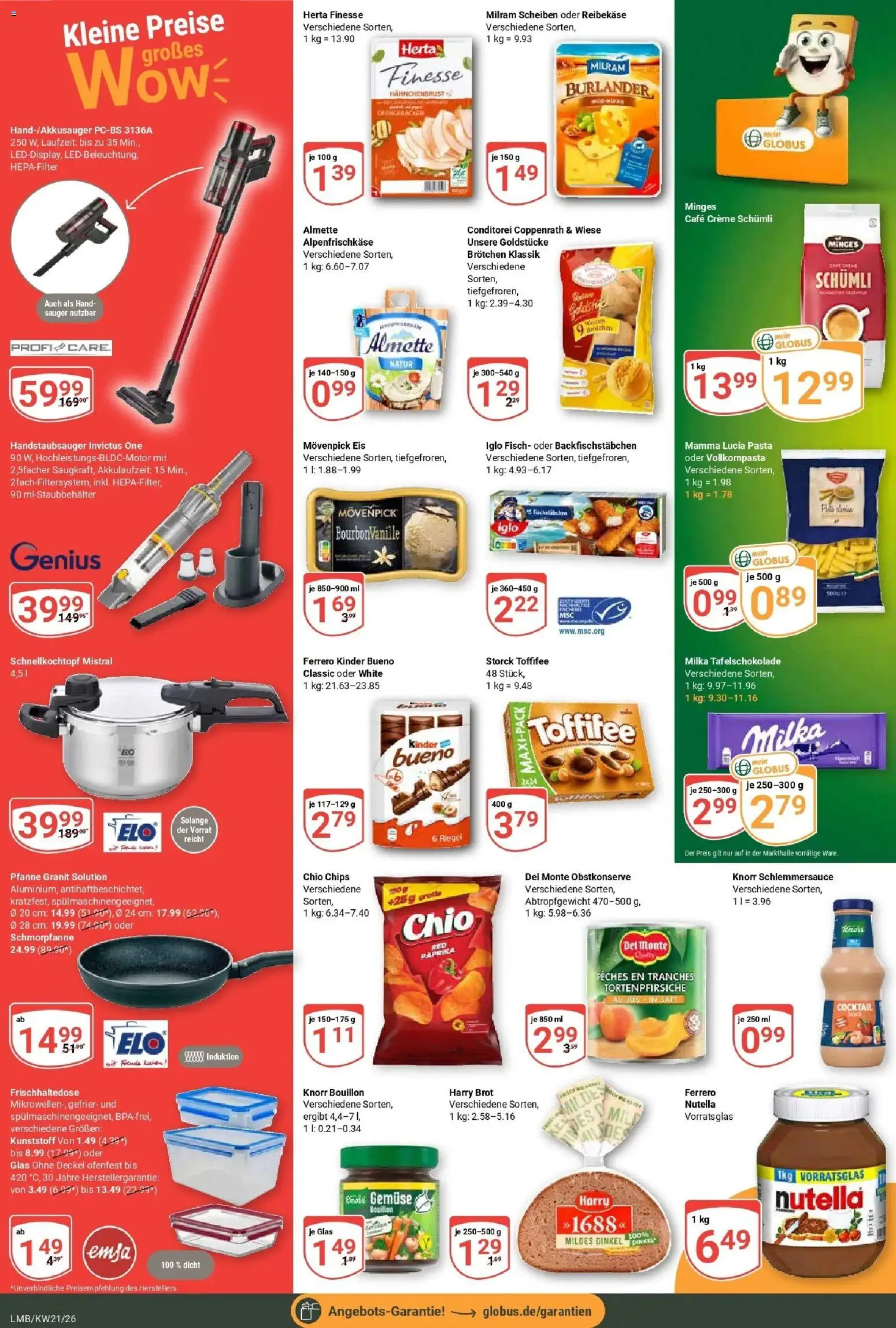 Globus Prospekt Limburg – gültig ab 17.05.2026 | Seite: 2 | Produkte: Iglo, Movenpick eis, Gemüse, Reibekase