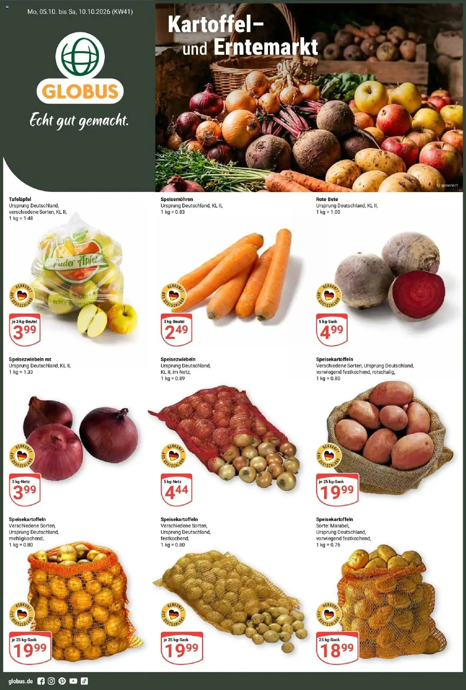 Globus Prospekt Losheim Am See (ab 05.10.2026) » Angebote online | Seite: 1 | Produkte: Äpfel, Puder
