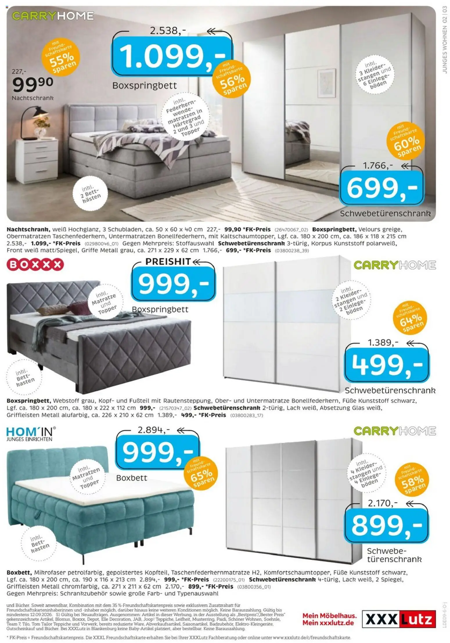 XXXLutz Junges Wohnen – gültig ab 29.08.2026 | Seite: 3 | Produkte: Bett, Matratze, Boxspringbett, Topper