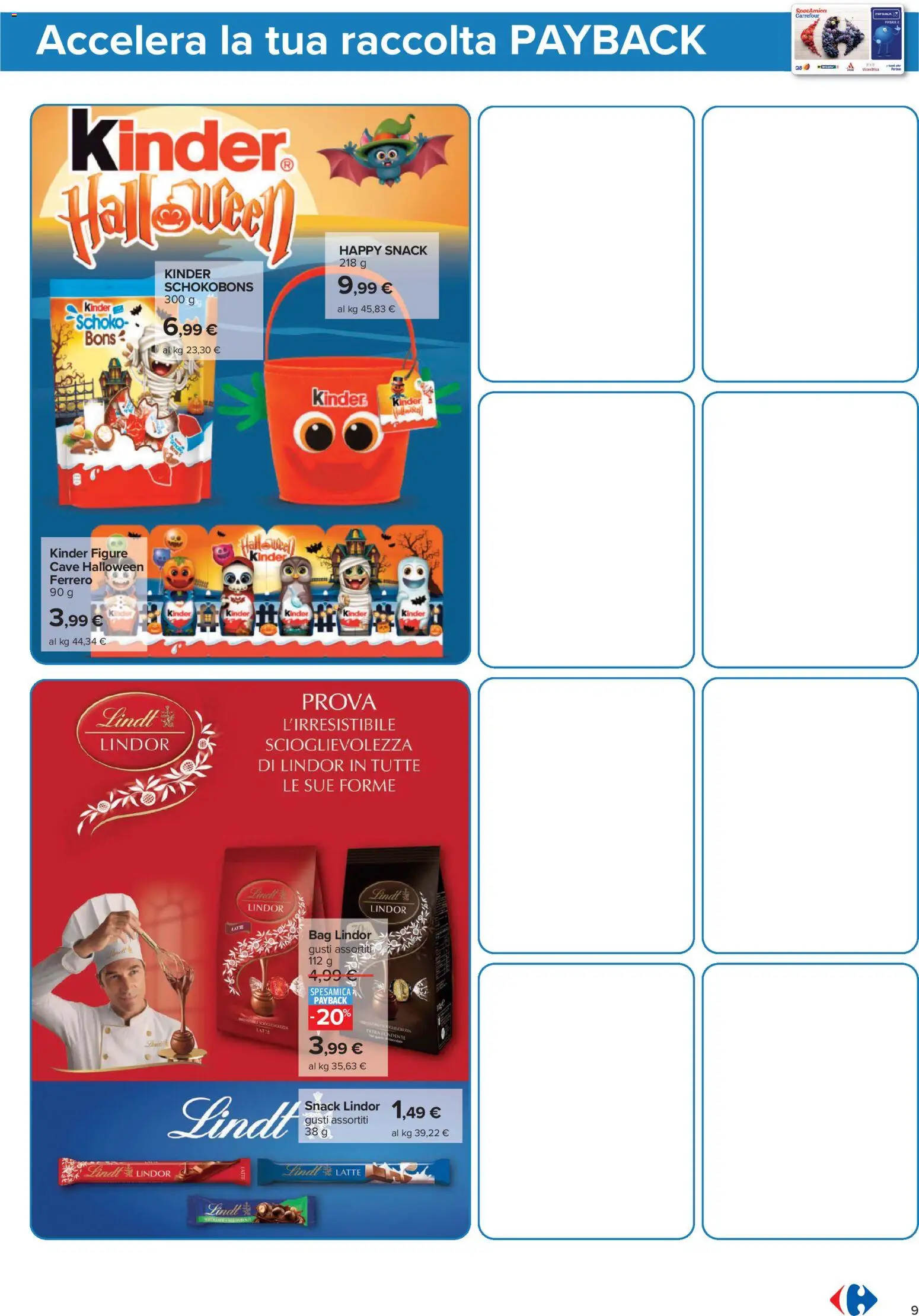 Volantino Carrefour del 23/10/2026 | Pagina: 9 | Prodotti: Lindt, Latte