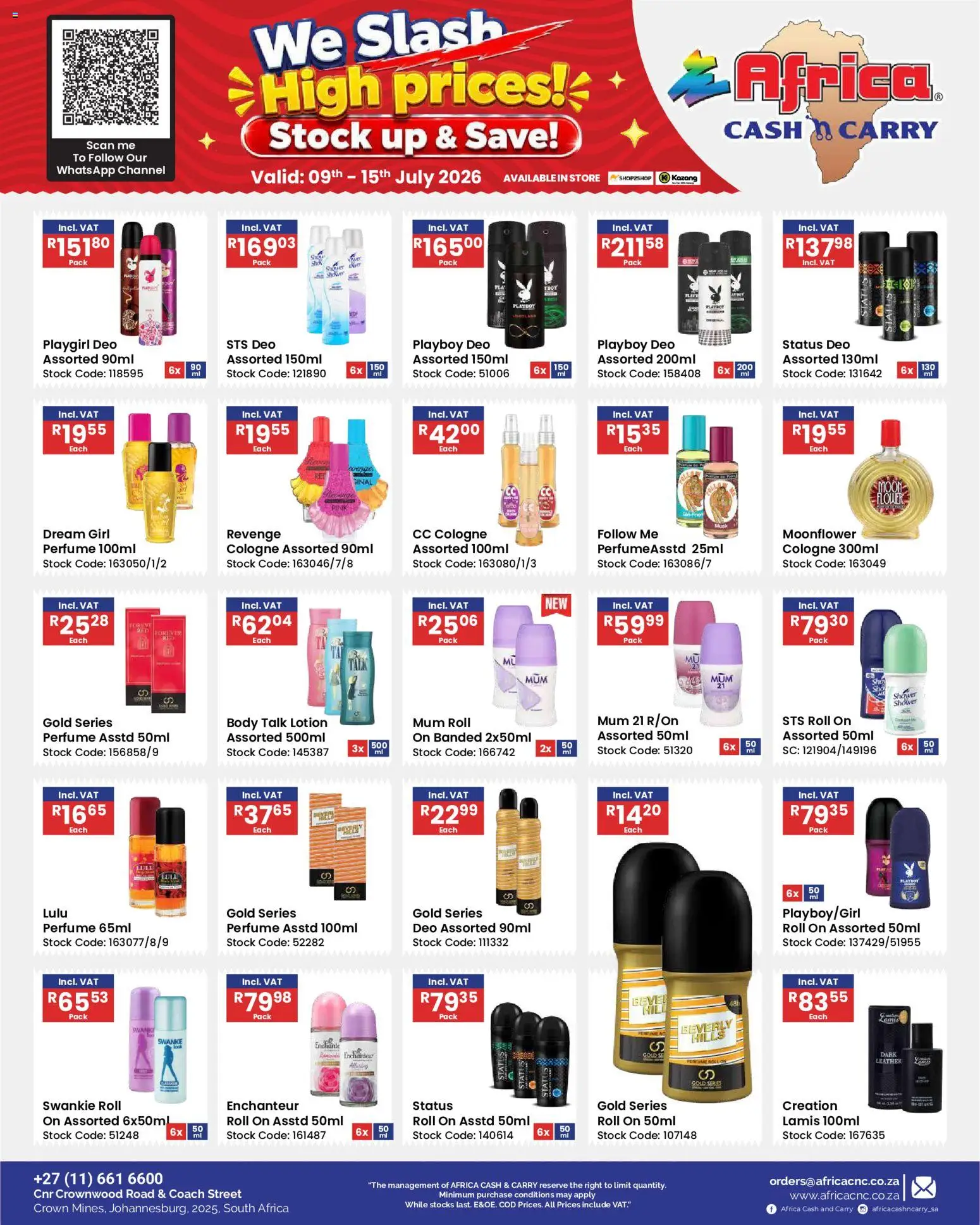 New Africa Cash & Carry catalogue – valid from 09/07/2026 | Page: 69 | Products: Shower, Perfume, Stock, Lotion