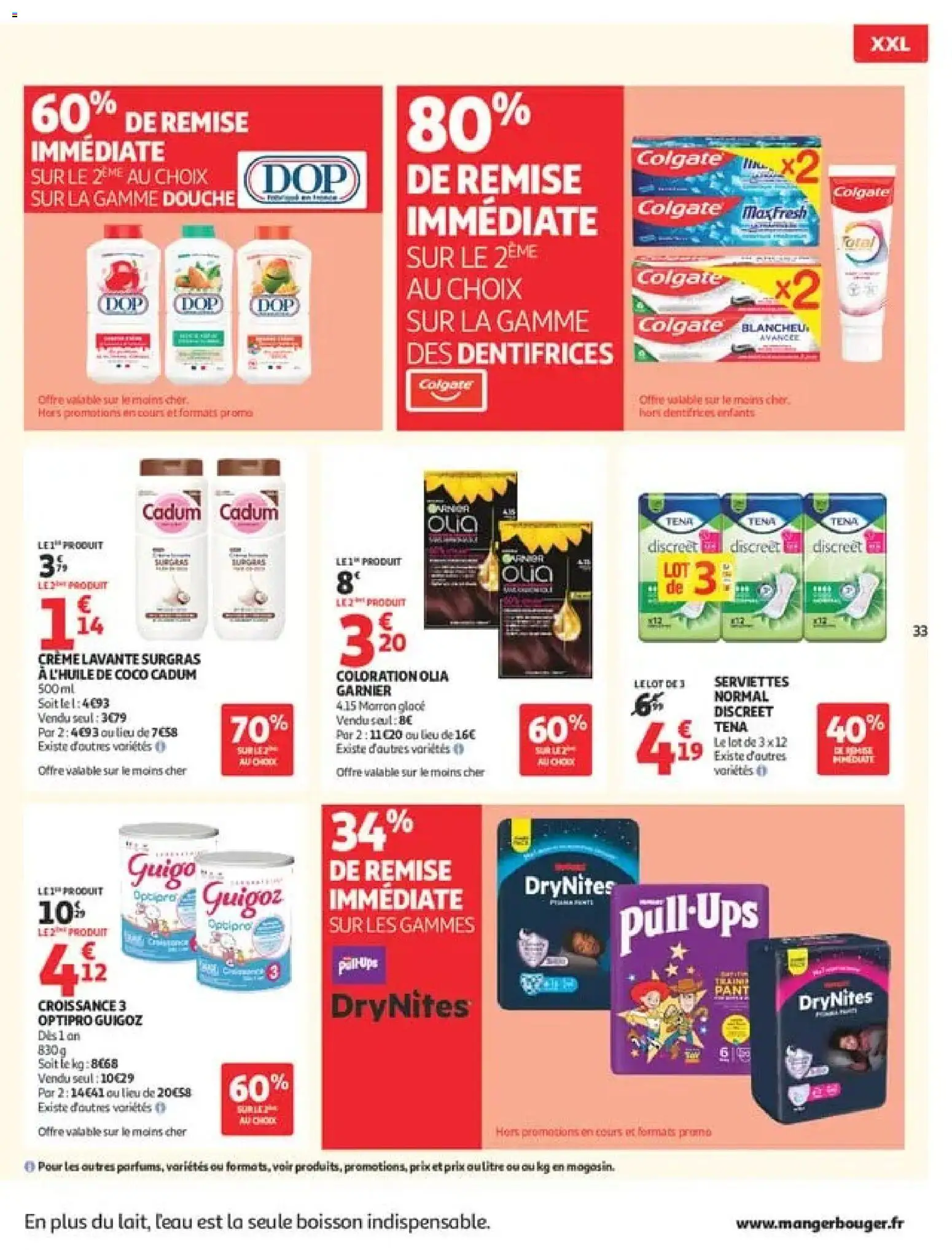 {H1} | Page: 33 | Produits: Boisson, Coco, Douche, Crème