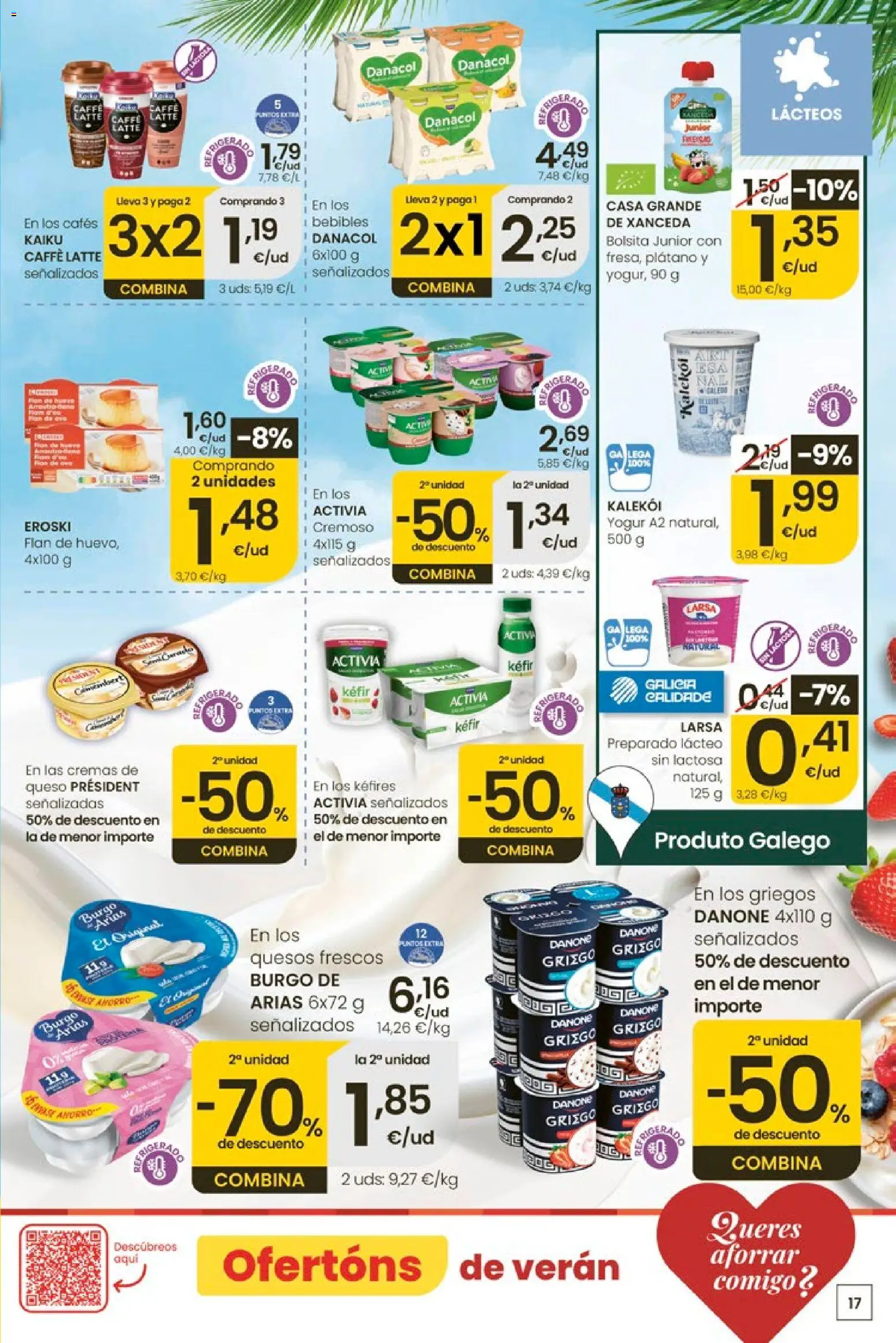 Eroski Ofertóns de verán │ válido desde el 11.06.2026 | Página: 17 | Productos: Queso, Yogur