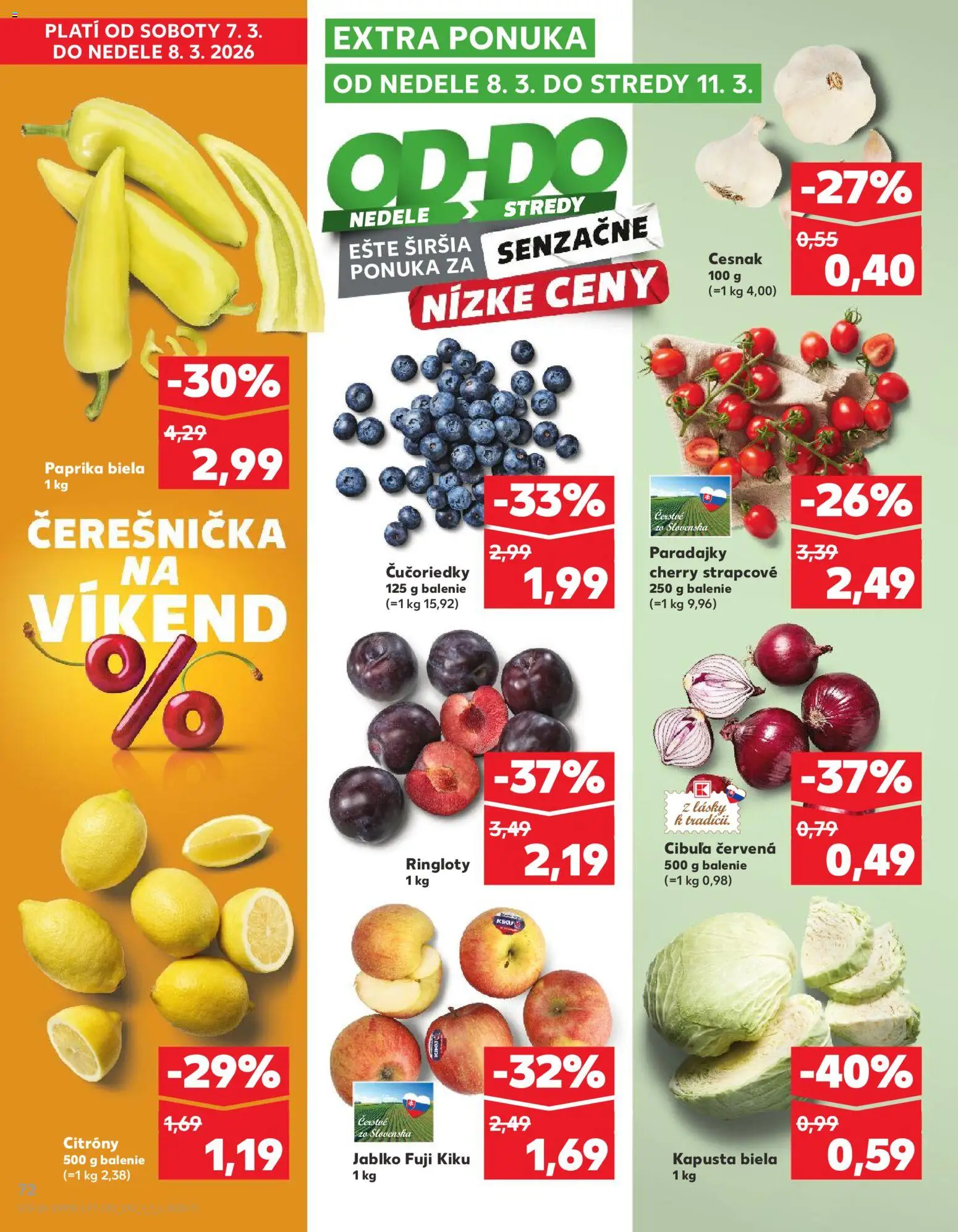Kaufland SK akciós ujság - amely érvényes a következő dátumtól: 2026.03.05. | Oldal: 72 | Termékek: Paprika