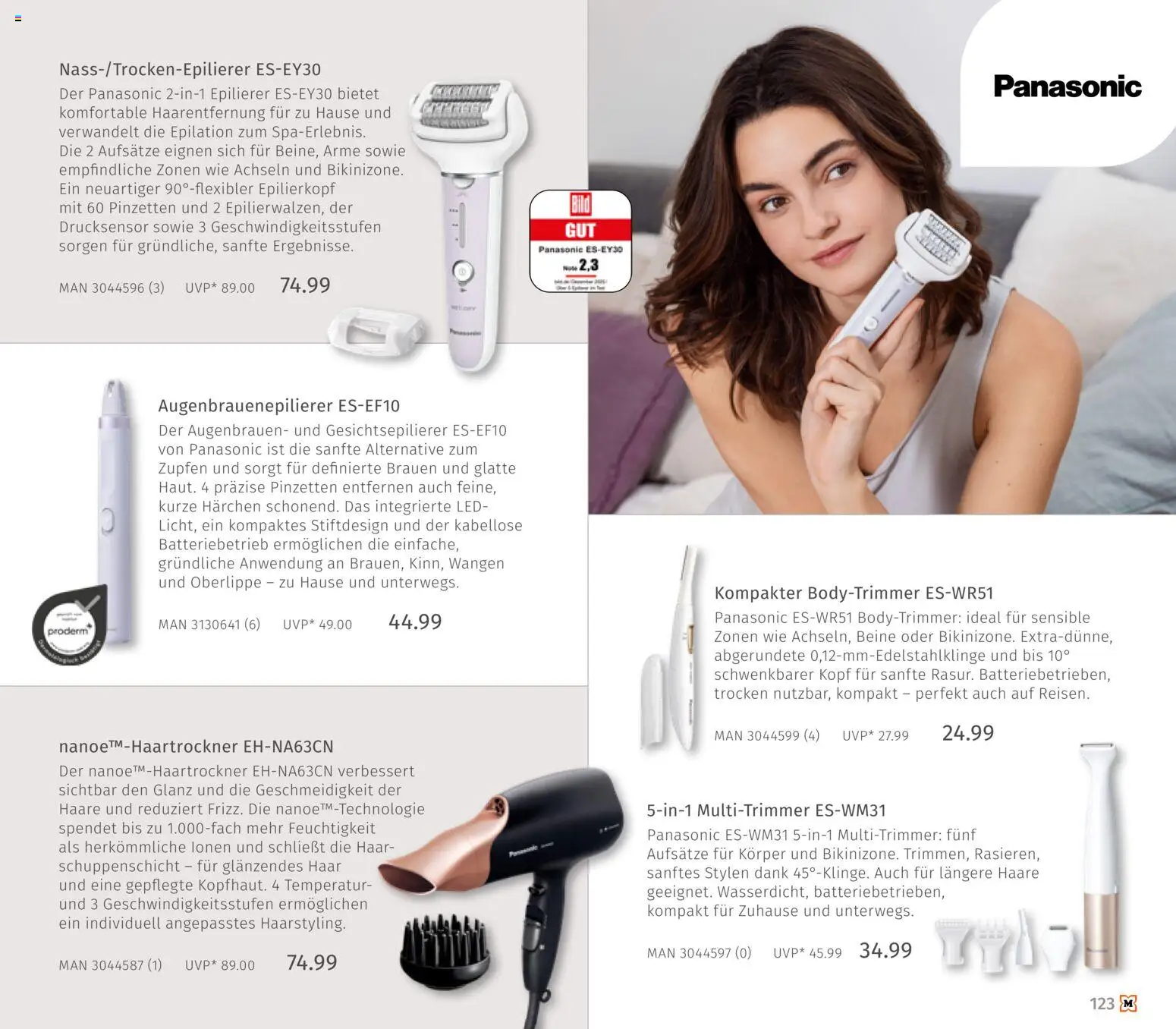 Müller Haushaltskatalog – gültig ab 01.10.2026 | Seite: 123 | Produkte: Panasonic, Epilierer
