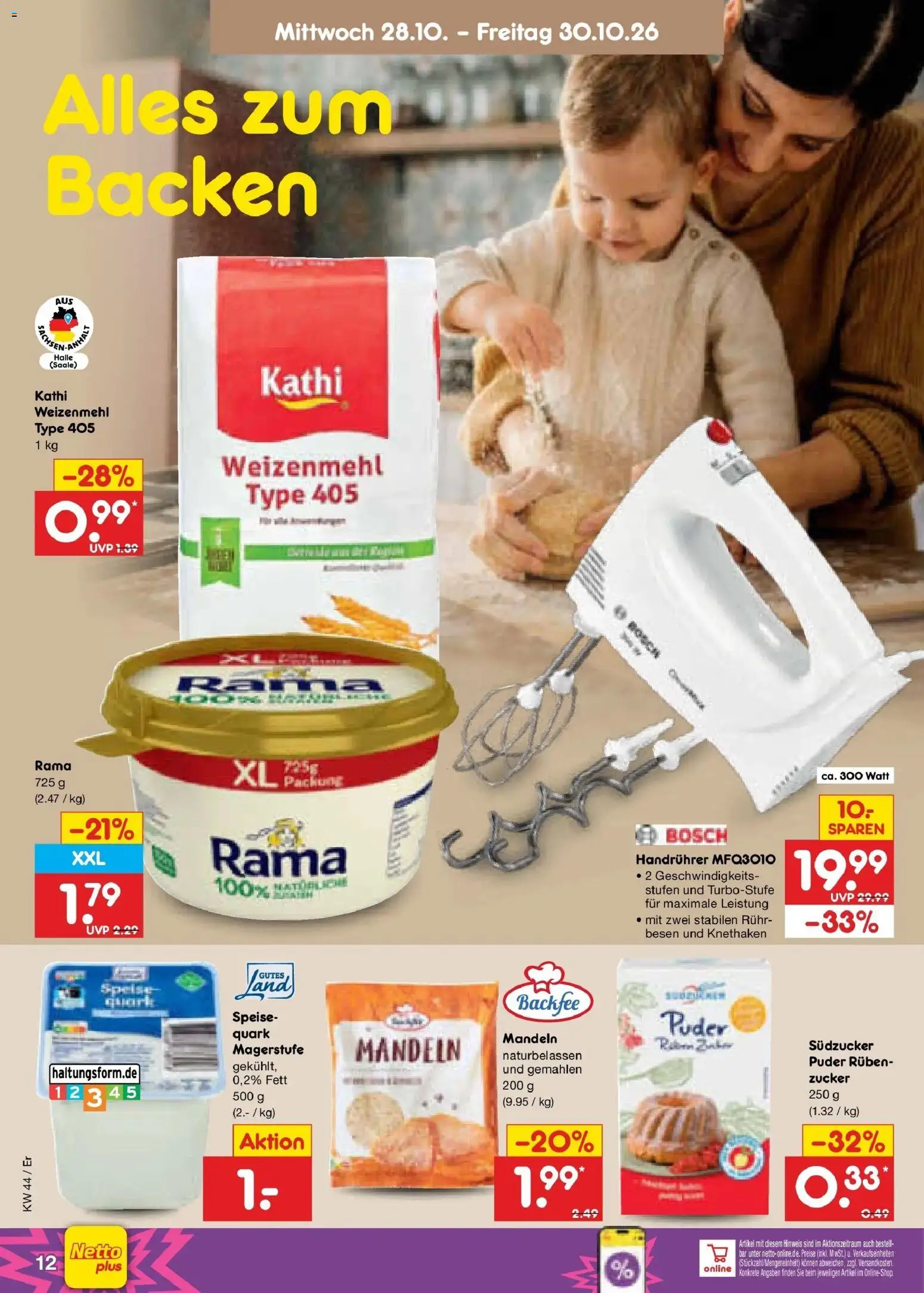 Netto Marken-Discount Prospekt Weimar – gültig ab 26.10.2026 | Seite: 48 | Produkte: Bosch, Puder, Weizenmehl, Zucker