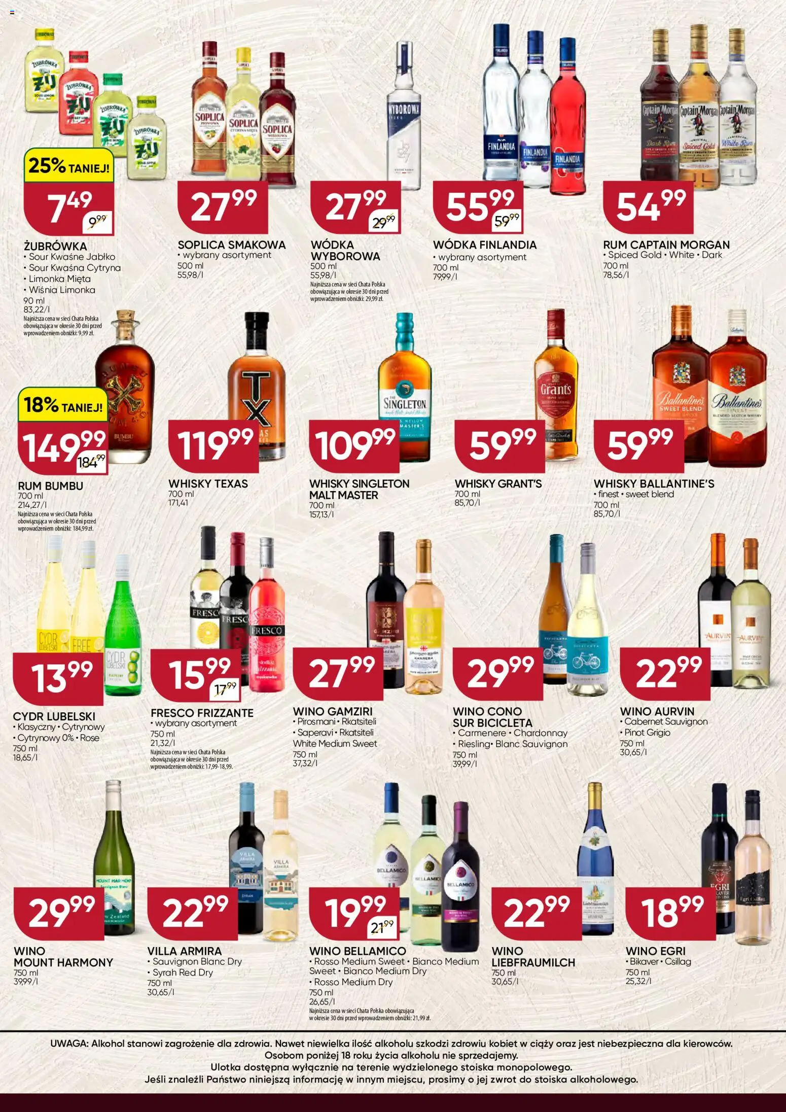 Chata Polska gazetka - Mocna Oferta od 16.06.2026 | Strona: 2 | Produkty: Wódka finlandia, Mięta, Żubrówka, Whisky