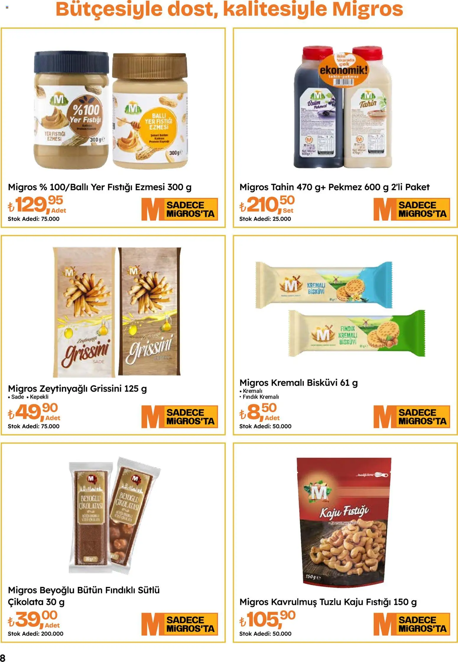 Migros Katalog - Migroskop - 08 Ekim 2026 tarihinden itibaren geçerlidir | Sayfa: 8 | Ürünler: Çikolata, Fındık, Yer fıstığı, Bisküvi