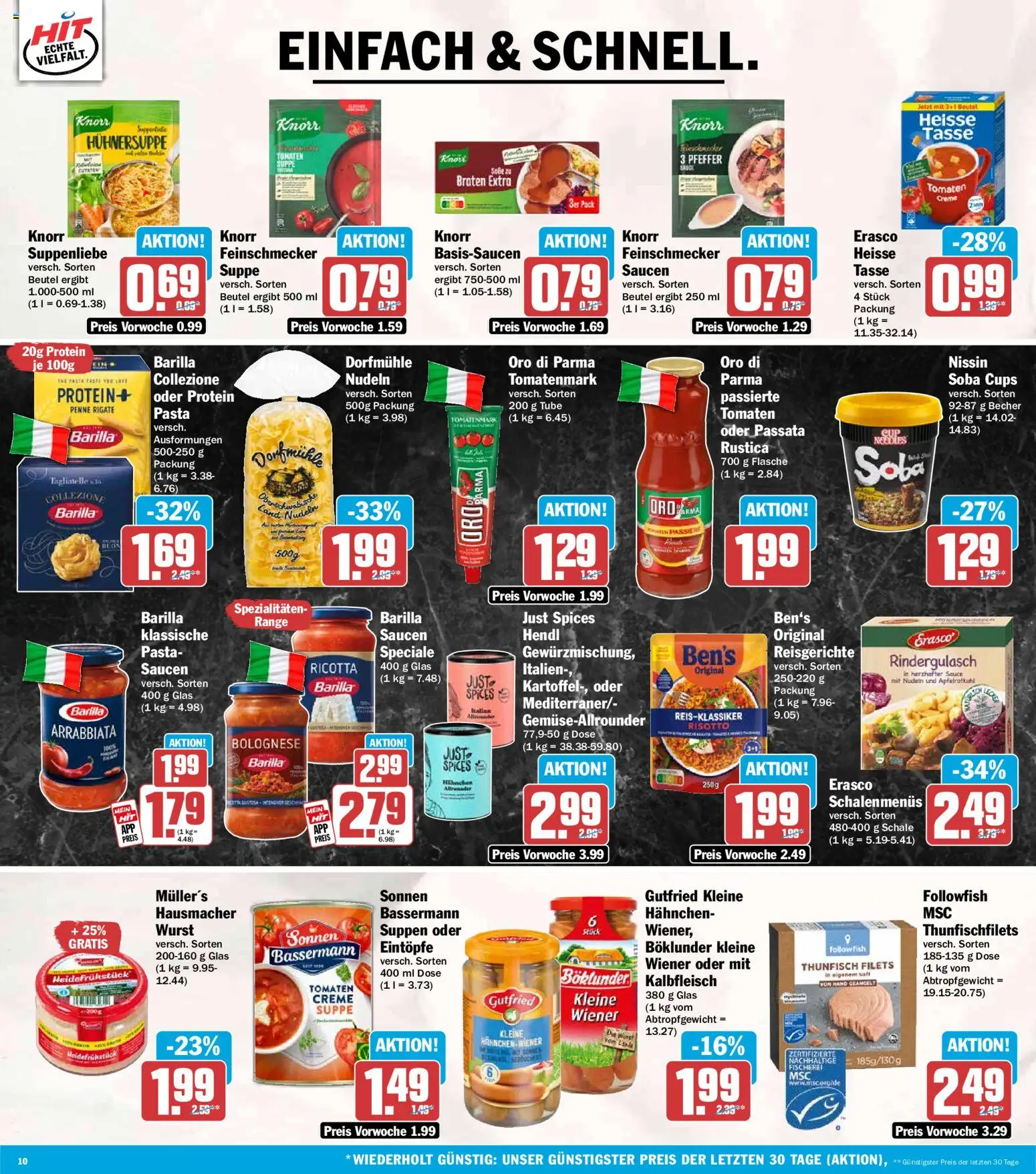 HIT Prospekt – gültig ab 15.06.2026 | Seite: 10 | Produkte: Thunfisch, Pfeffer, Wurst, Erasco