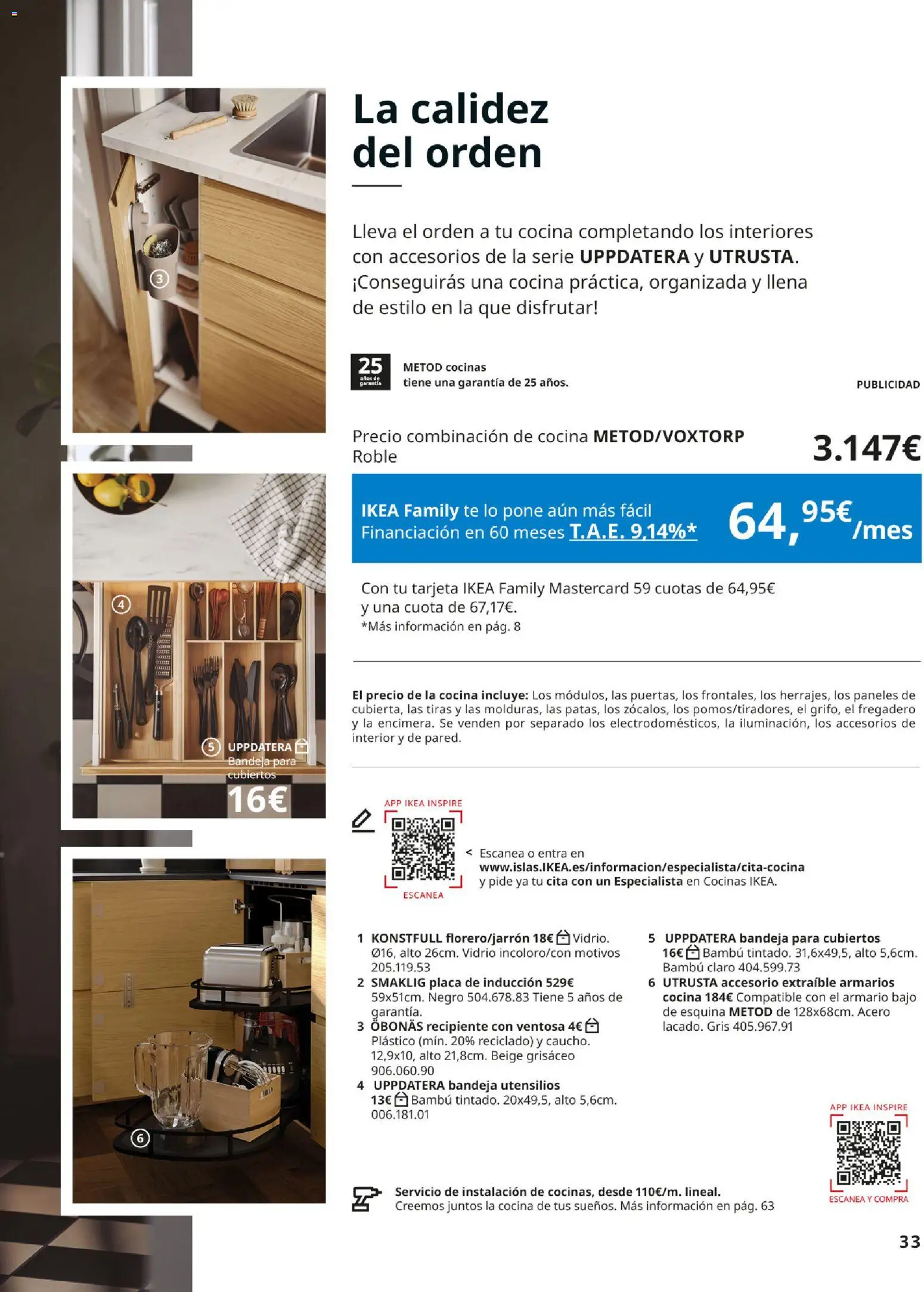 IKEA - Cocinas │ válido desde el 01/09/2026 | Página: 33 | Productos: Fregadero, Cocina, Bandeja, Armario