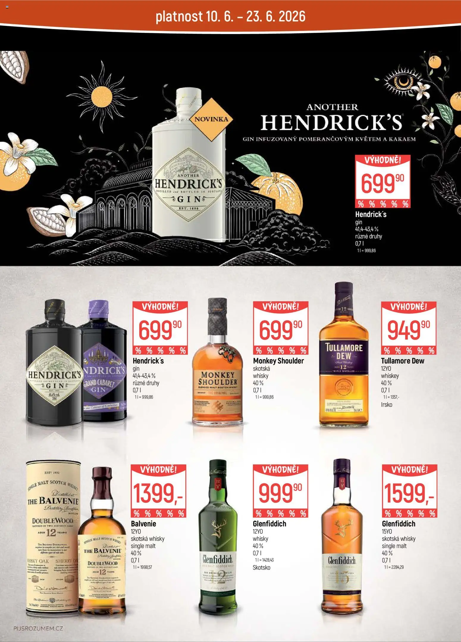 Globus leták - Brno od 10.06.2026 | Strana: 20 | Produkty: Whiskey, Gin, Whisky, Tullamore Dew