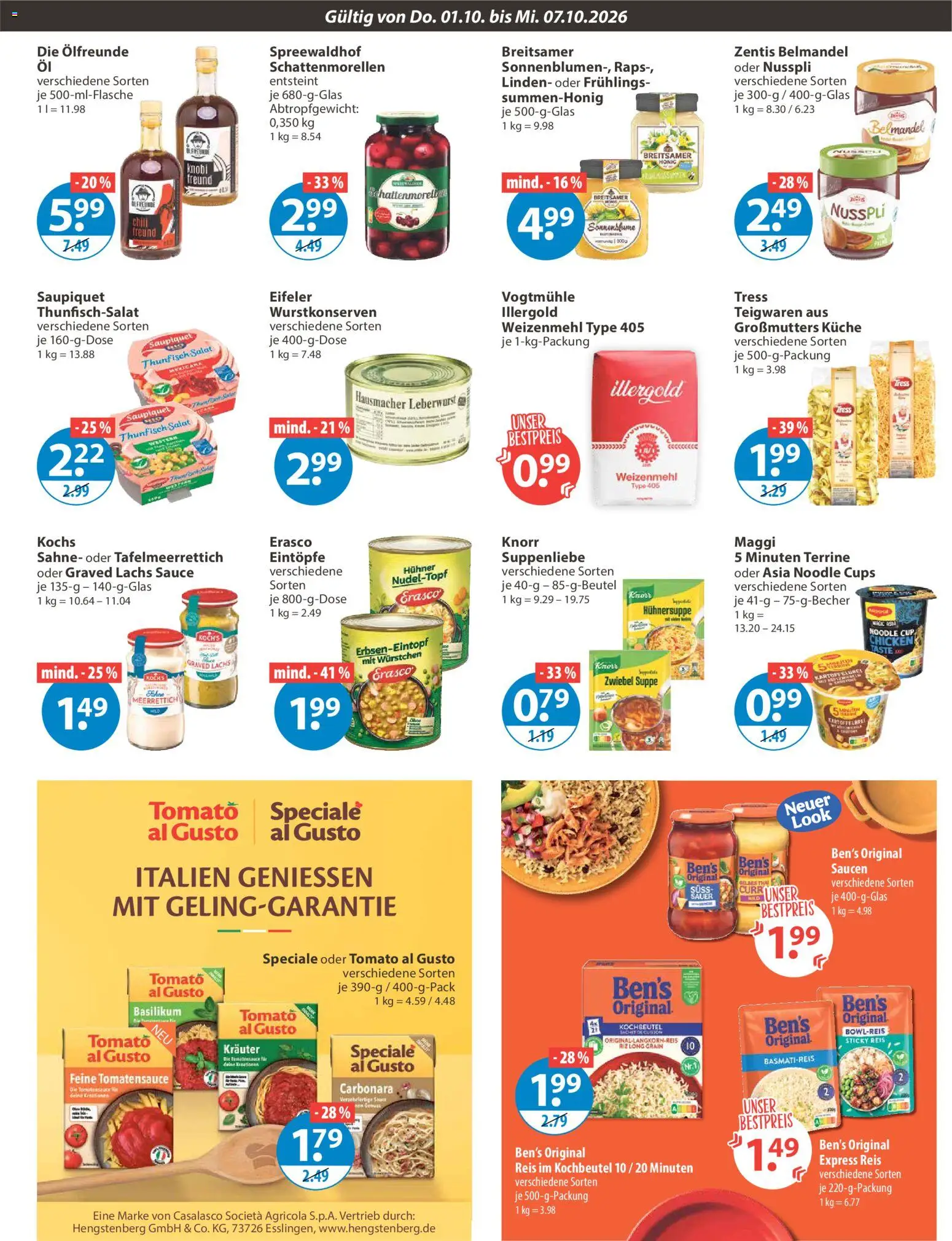 V-Markt Angebote – gültig ab 01.10.2026 | Seite: 7 | Produkte: Maggi, Reis, Erasco, Sahne