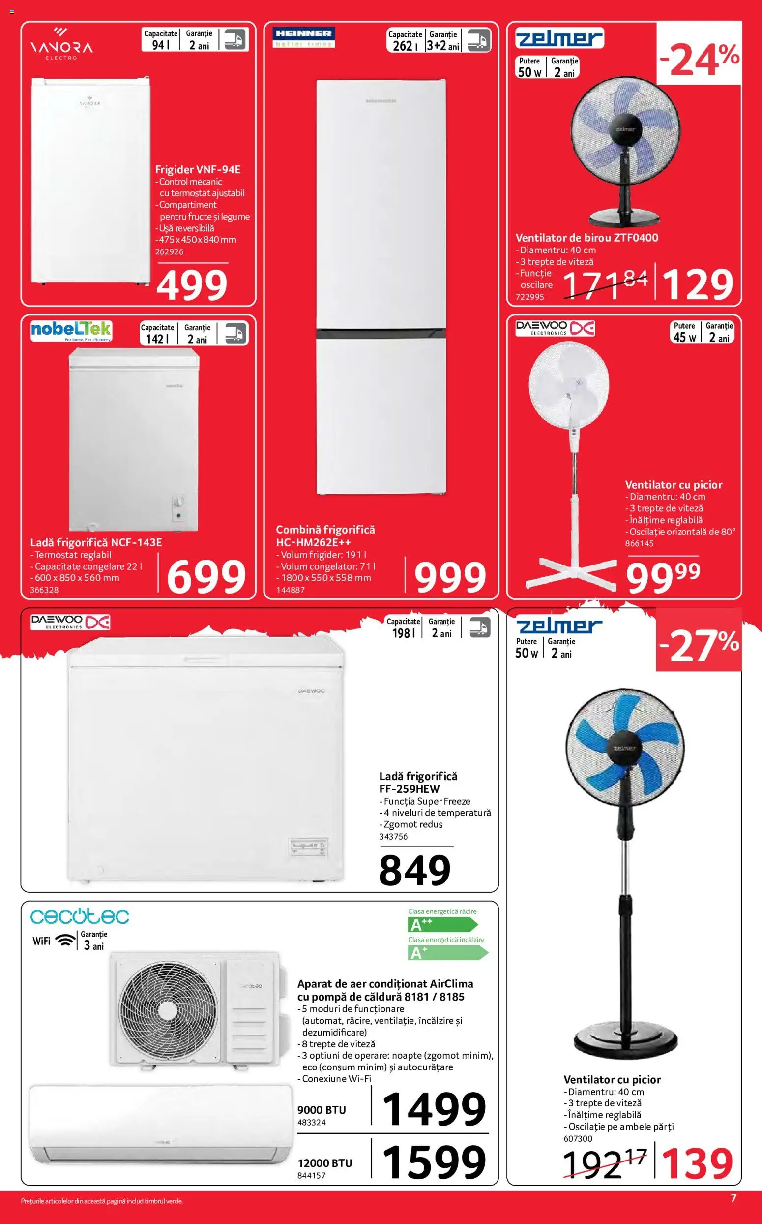 Noul catalog Selgros – valabil de la 15.05.2026 | Pagină: 7 | Produse: Frigider, Congelator, Ventilator, Ușă