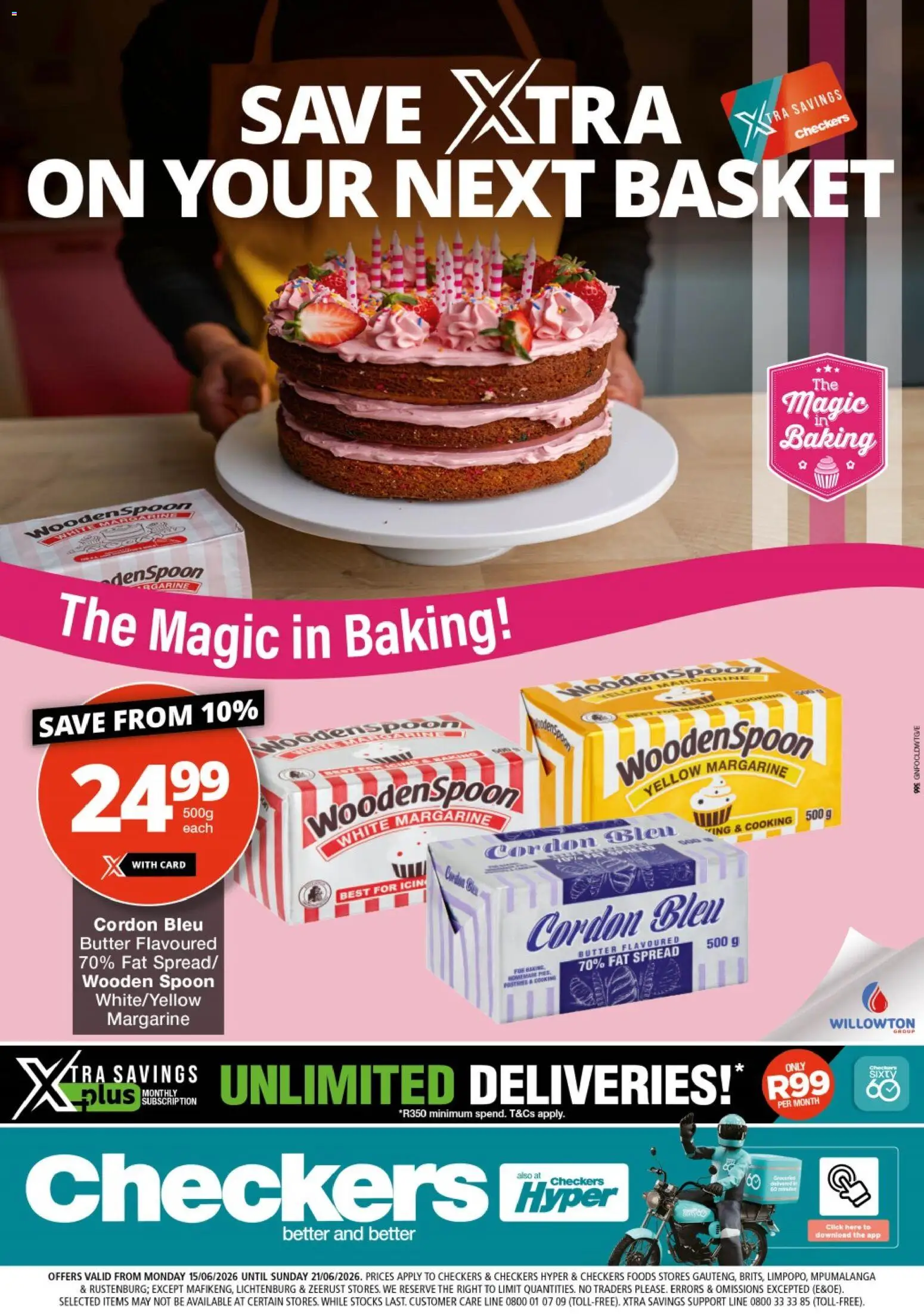 New Checkers catalogue – valid from 15.06.2026 | Page: 1 | Products: Basket, Butter, Margarine, Fat spread