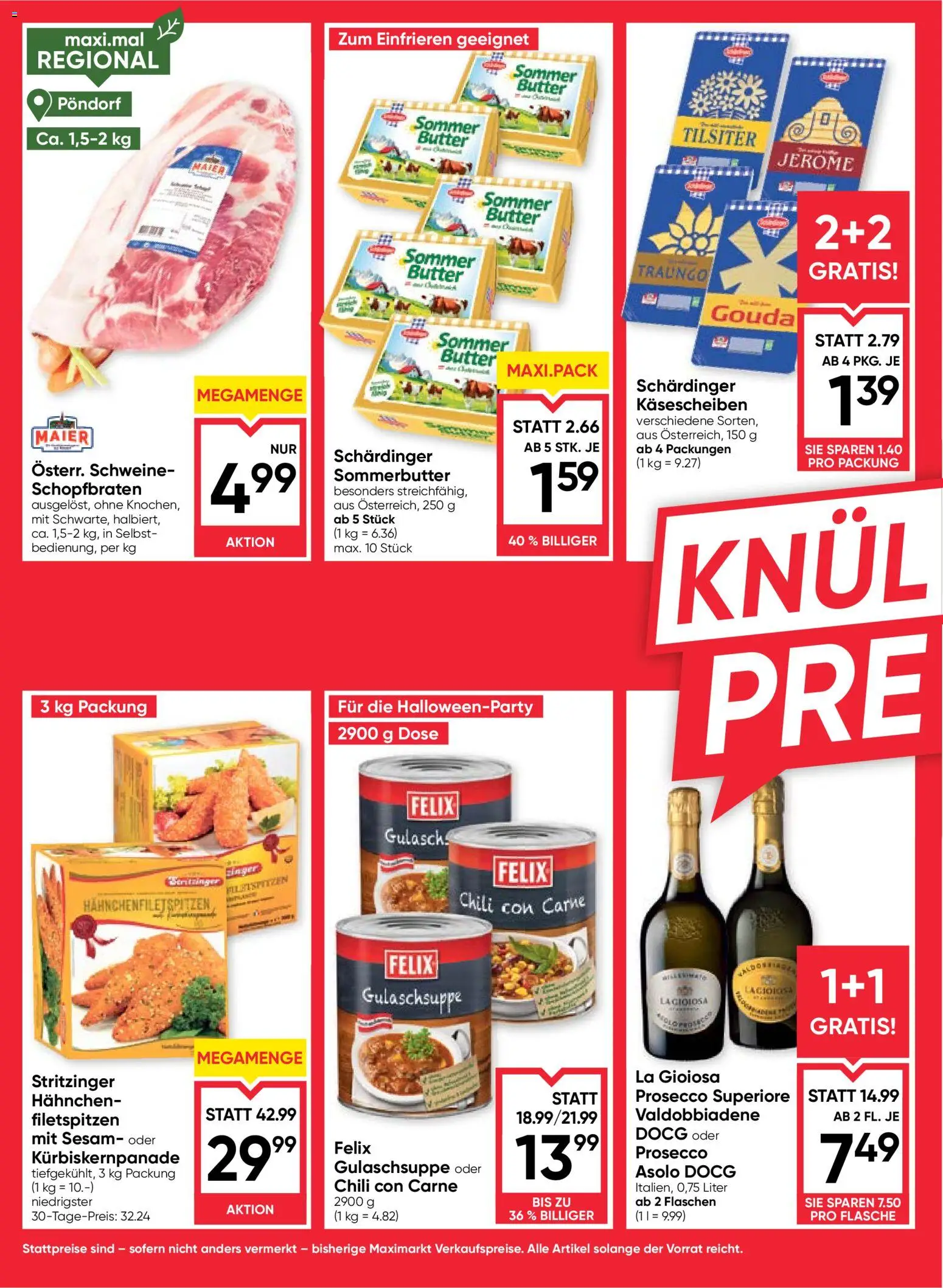 Maximarkt Flugblatt gültig ab 15.10.2026 | Seite: 2 | Produkte: Chili, Prosecco, Butter