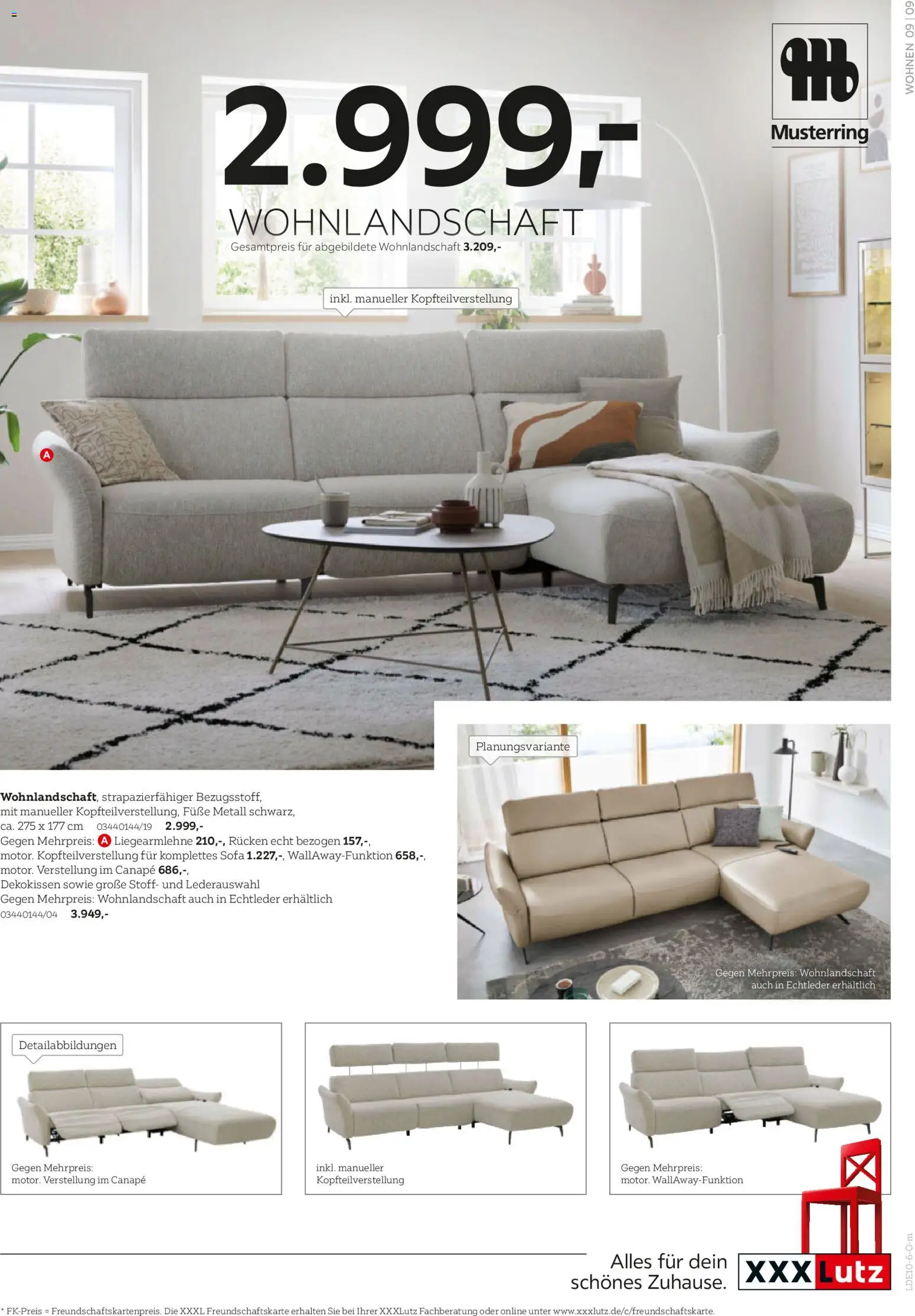 XXXLutz Musterring Spezial – gültig ab 10.10.2026 | Seite: 9 | Produkte: Wohnlandschaft, Sofa