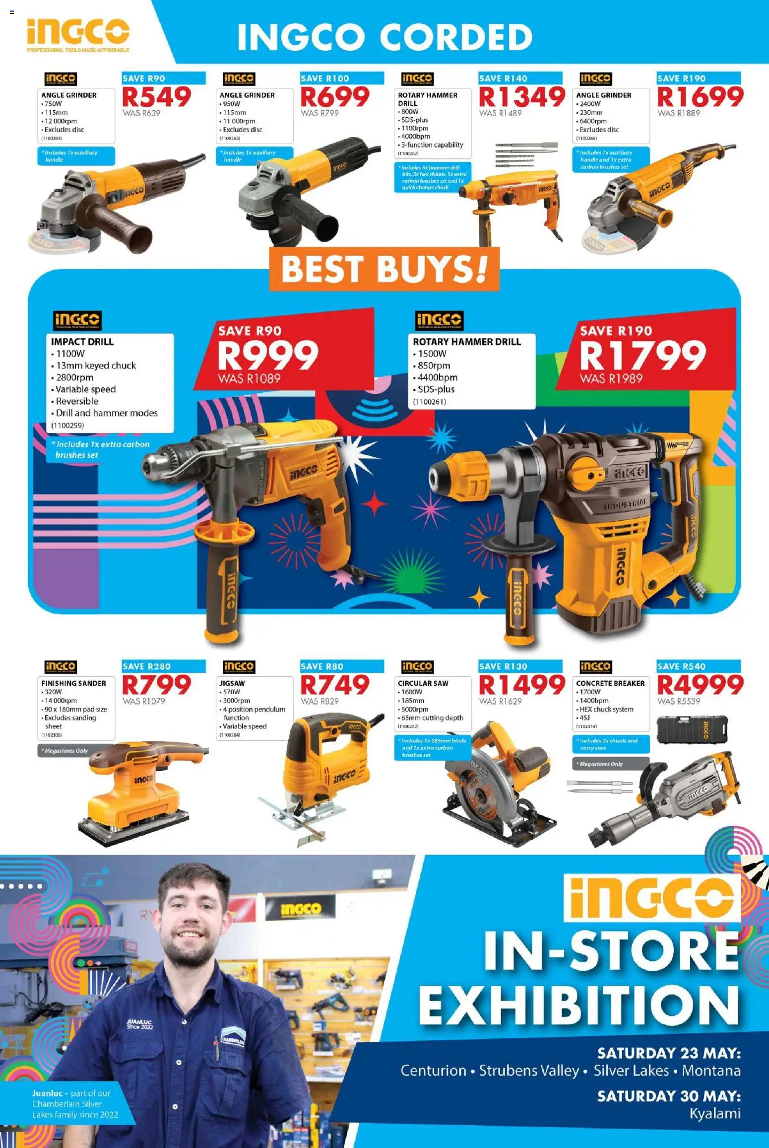 New Chamberlain catalogue – valid from 21.05.2026 | Page: 6 | Products: Grinder, Drill, Jigsaw, Hammer