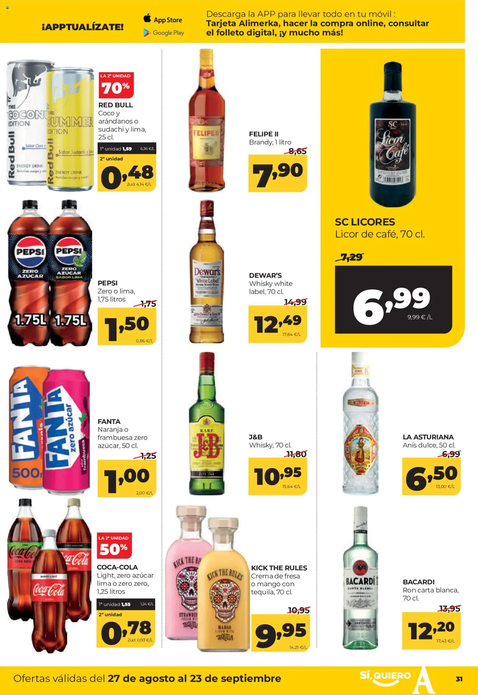 Alimerka folleto Castilla y León │ válido desde el 27/08/2026 | Página: 33 | Productos: Lima, Fanta, Coco, Móvil