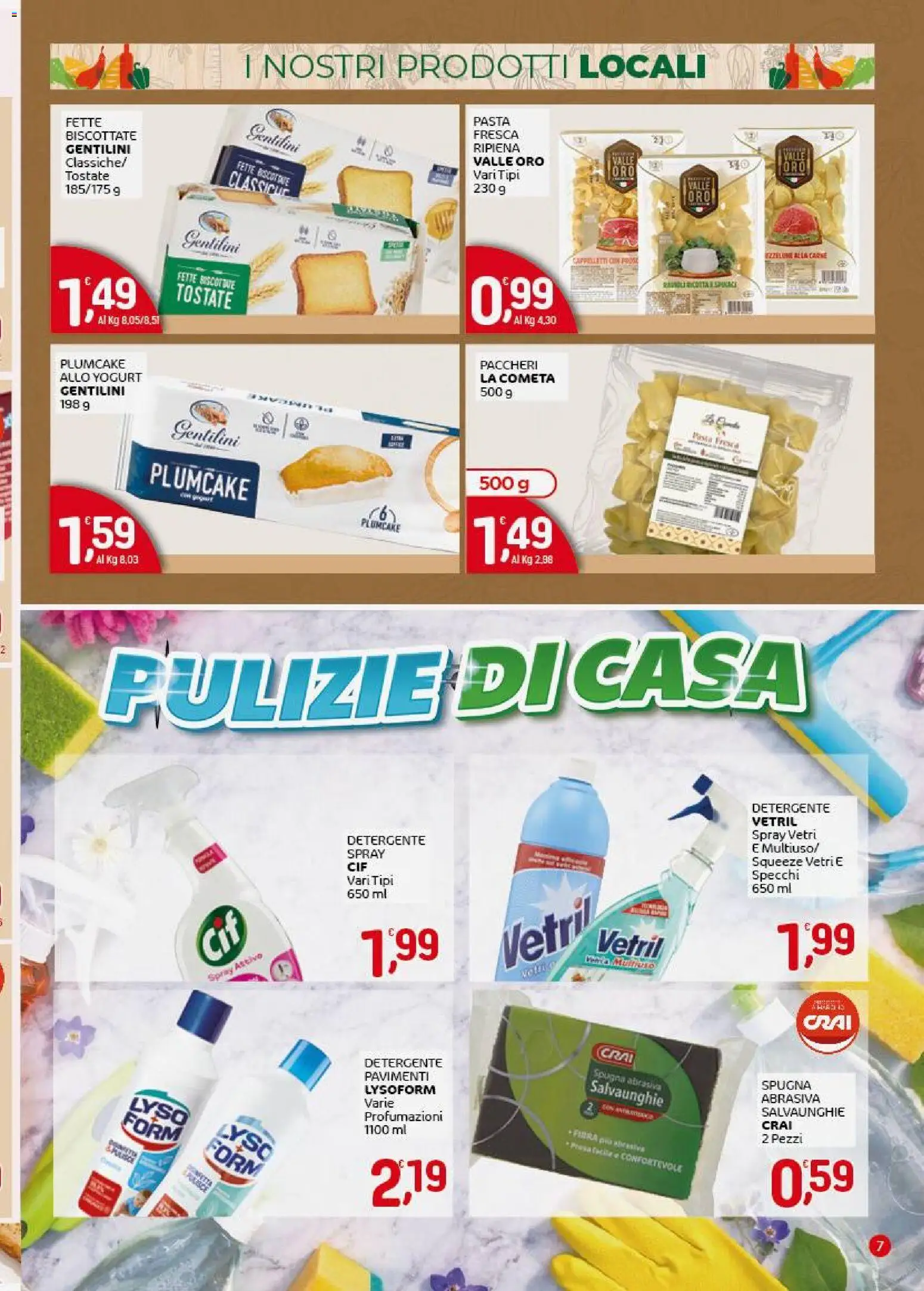 Volantino CRAI del 07.04.2026 | Pagina: 7 | Prodotti: Spugna, Detergente, Pasta, Paccheri