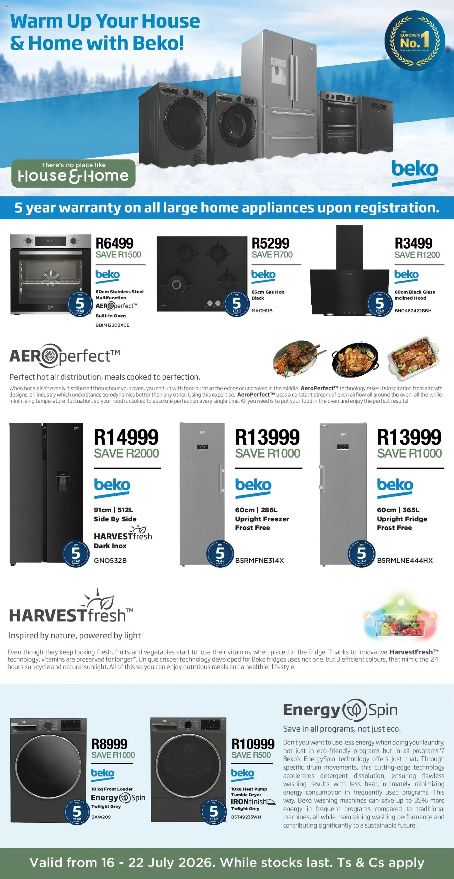 New House and Home catalogue – valid from 16/07/2026 | Page: 1 | Products: Freezer, Dryer, Fridge, Hood