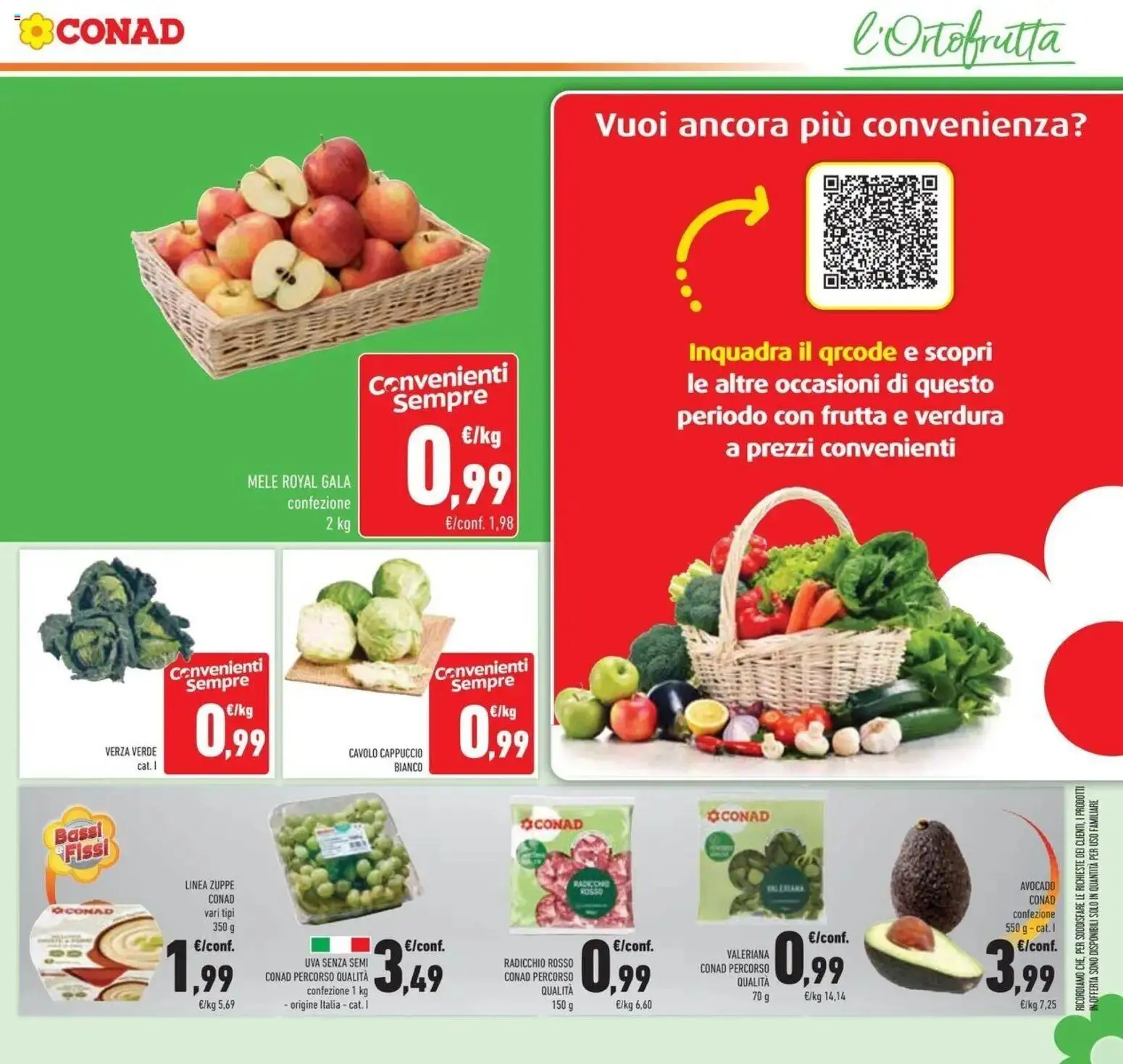 Volantino Conad del 23/09/2026 | Pagina: 15 | Prodotti: Zuppe, Cavolo, Uva, Cavolo cappuccio bianco