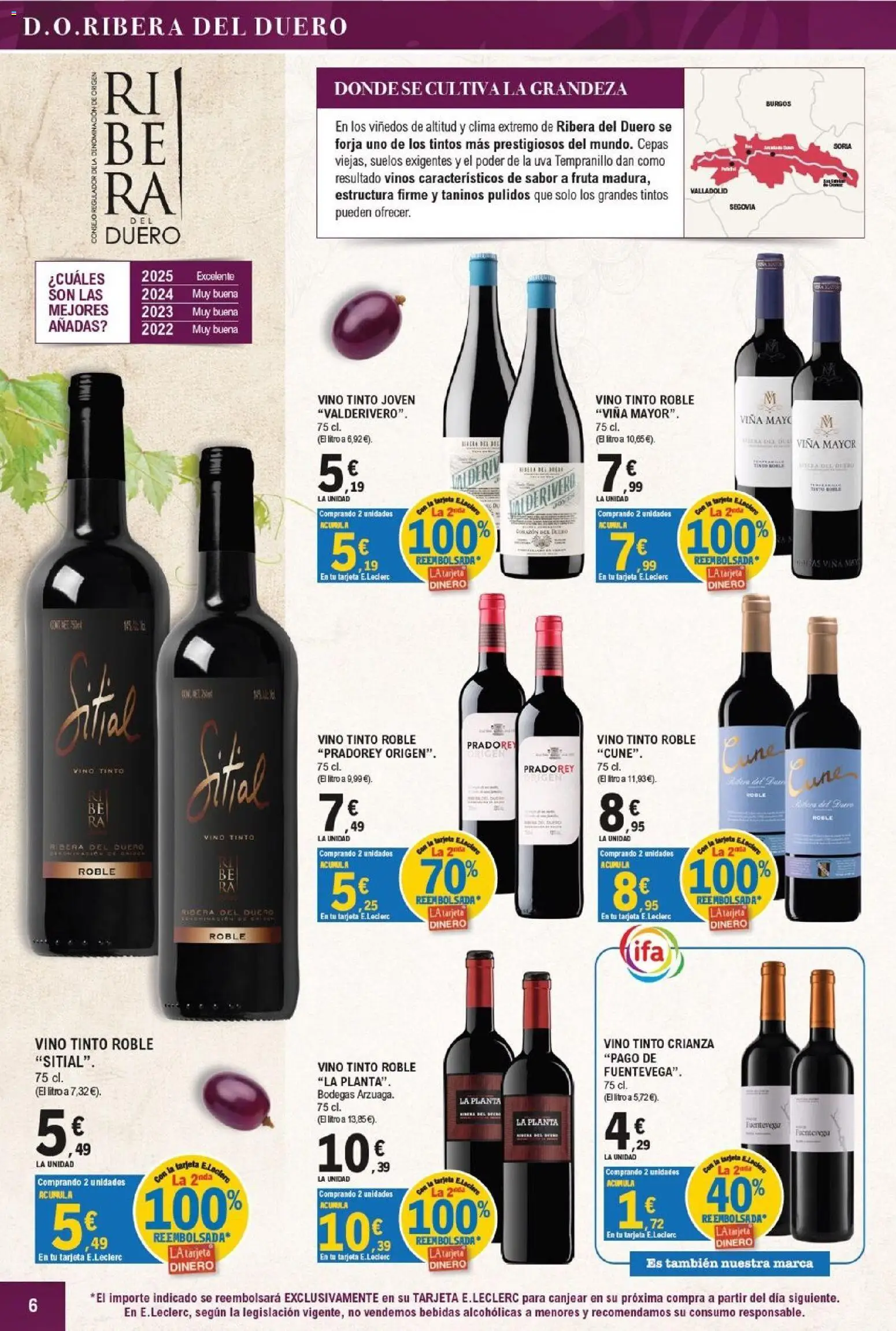 E.Leclerc - León │ válido desde el 21/09/2026 | Página: 6 | Productos: Fruta, Vino tinto, Vino, Bebidas