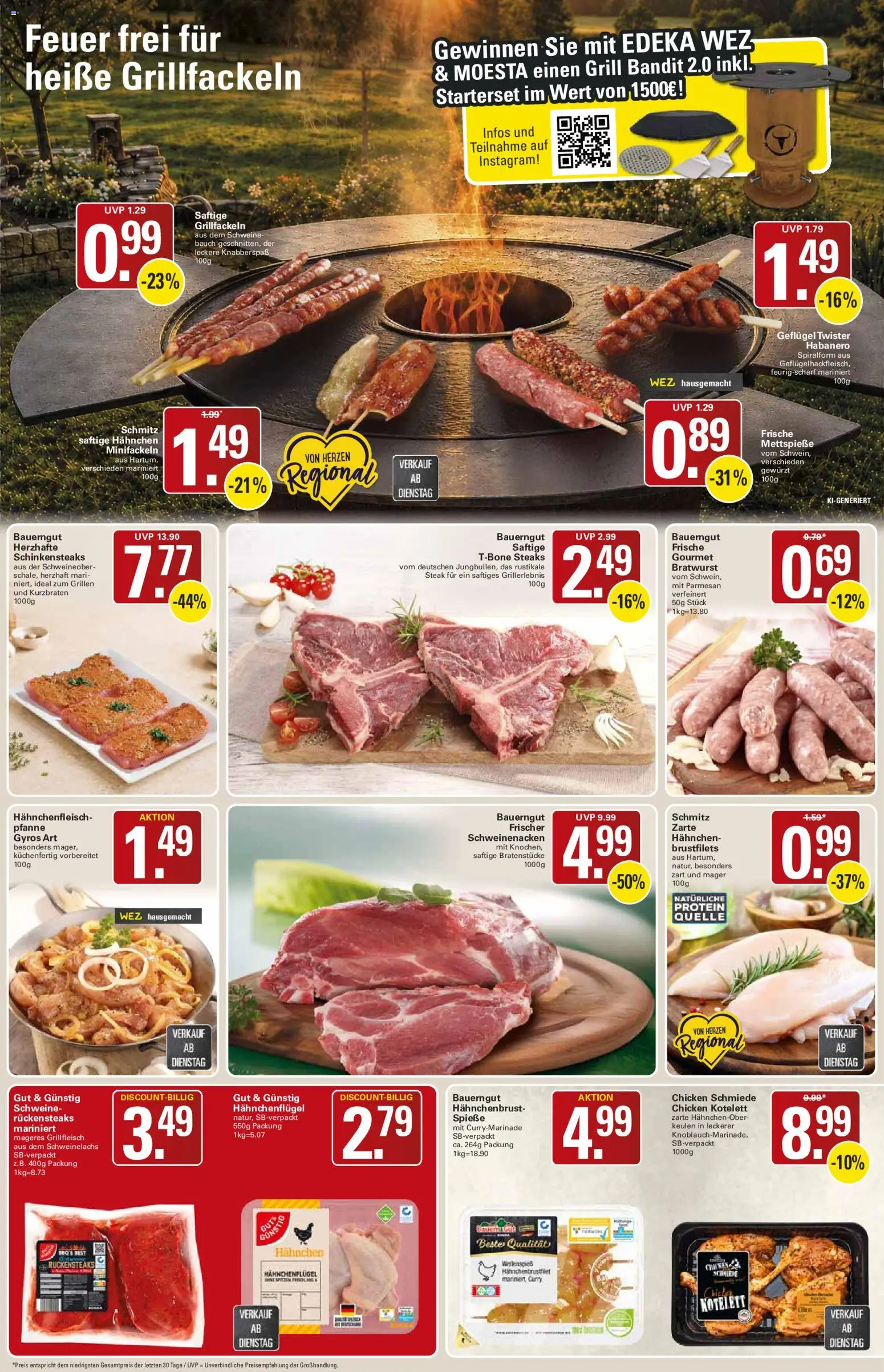 WEZ Prospekt – gültig ab 17.08.2026 | Seite: 4 | Produkte: Grillfleisch, Spieße, Gyros, Hahnchenbrust