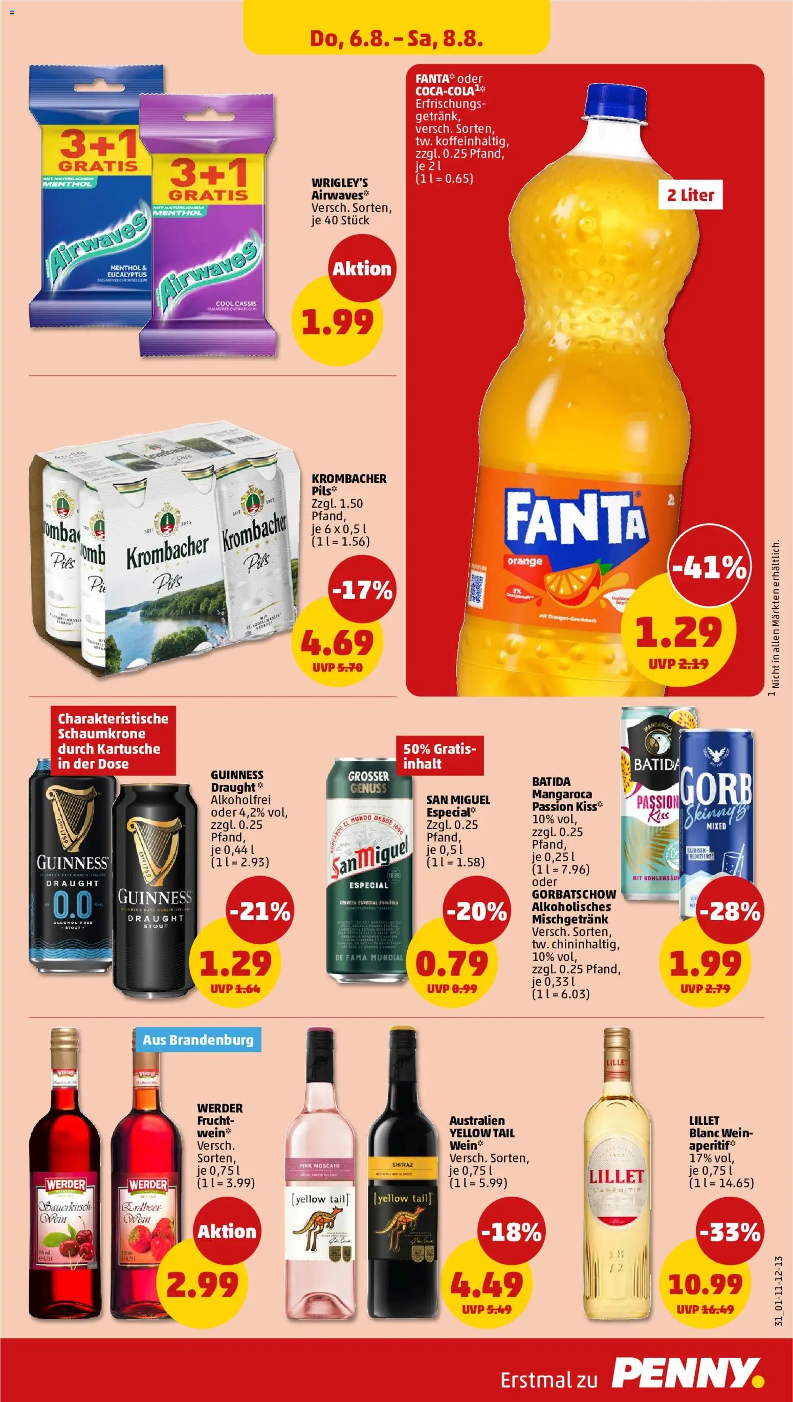 Penny Prospekt – gültig ab 03.08.2026 | Seite: 37 | Produkte: Fanta, Pils, Lillet, Krombacher
