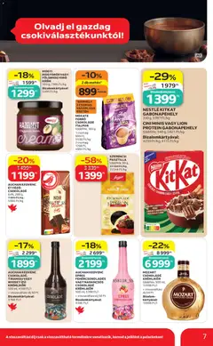 AUCHAN KEDVENC CSOKOLÁDÉ, TIRAMISU VAGY WHISKY ÍZŰ KRÉMLIKŐR, Auchan kedvenc csokoládé, tiramisu vagy whisky ízű krémlikőr. 500 ml, 4598 Ft/l - amely érvényes a következő dátumtól: 2026.10.08. | Oldal: 7