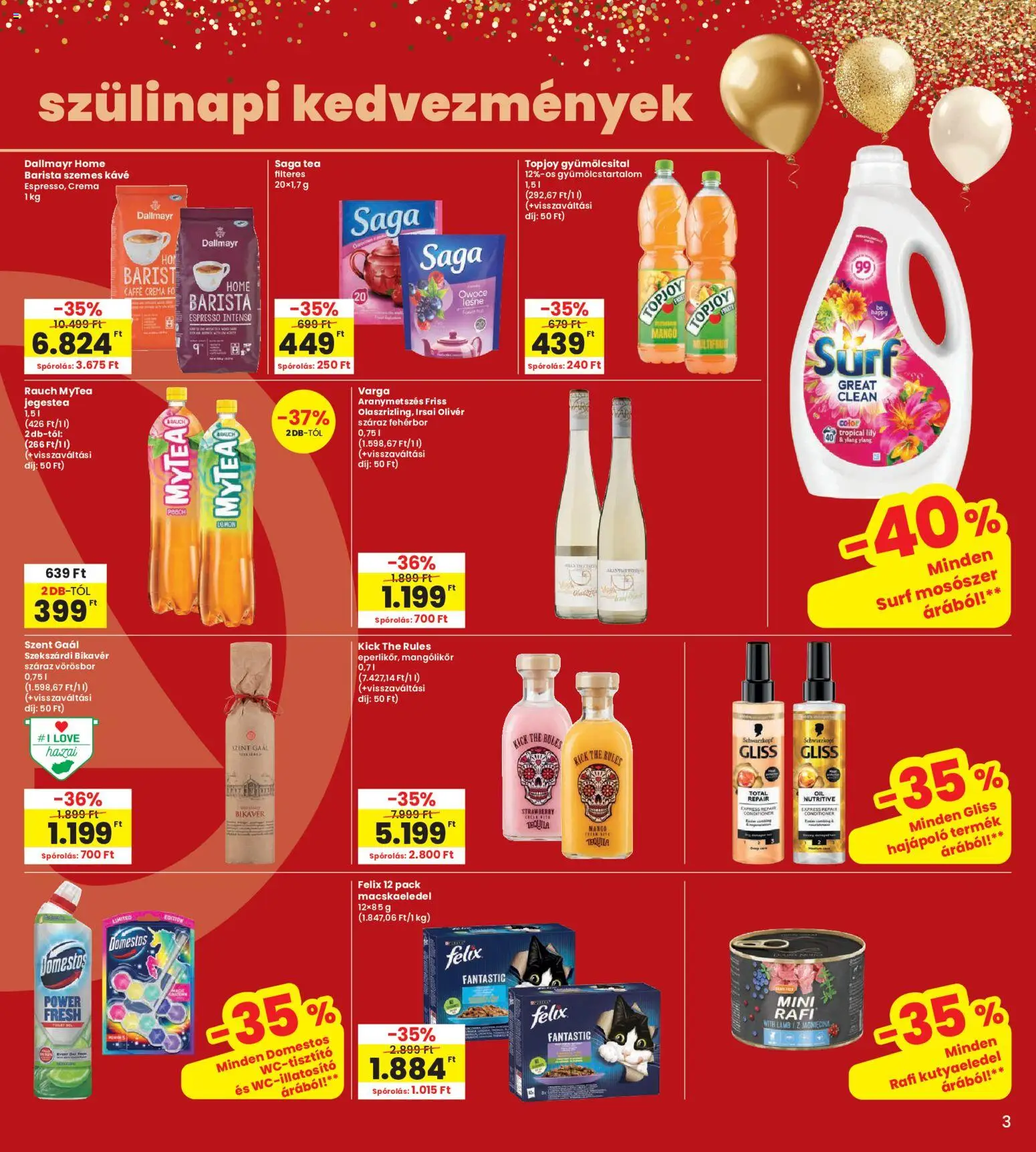 Interspar akciós ujság - amely érvényes a következő dátumtól: 21.05.2026 | Oldal: 3 | Termékek: Tequila, Vörösbor, Szemes kávé, Mangó