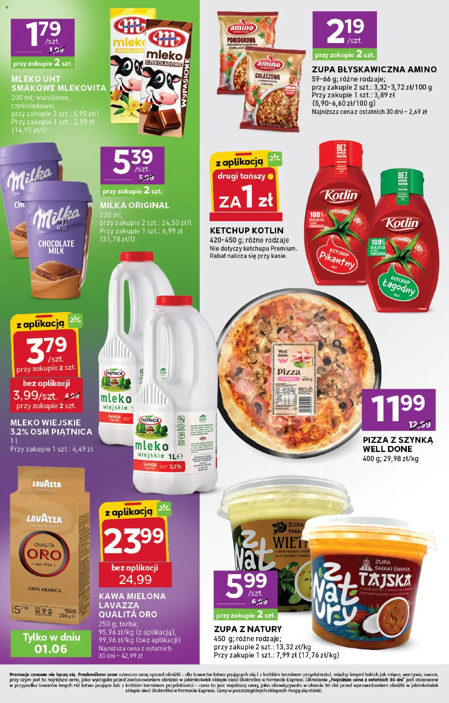 Stokrotka gazetka - Express od 28.05.2026 | Strona: 4 | Produkty: Ketchup, Mleko, Zupa, Pizza