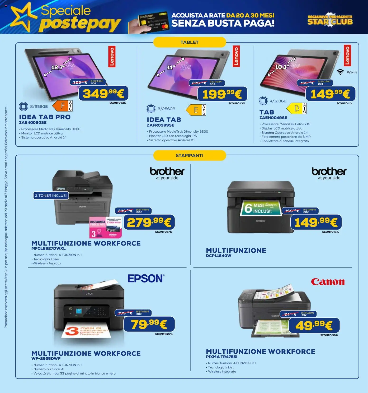 Volantino Euronics del 23.04.2026 | Pagina: 12 | Prodotti: Monitor, Tablet, Toner, Stampa