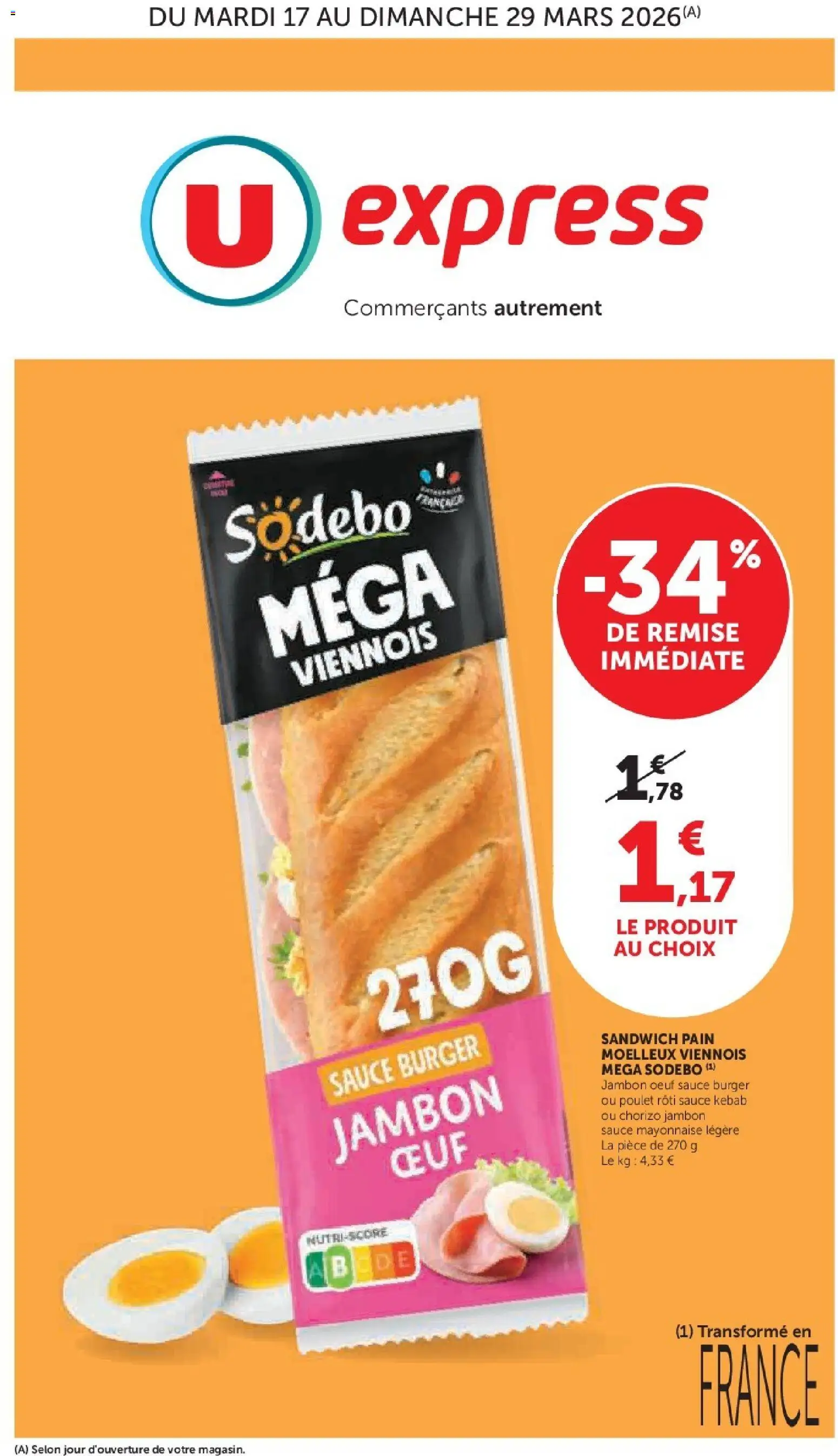 {H1} | Page: 1 | Produits: Chorizo, Sandwich, Mayonnaise, Pain