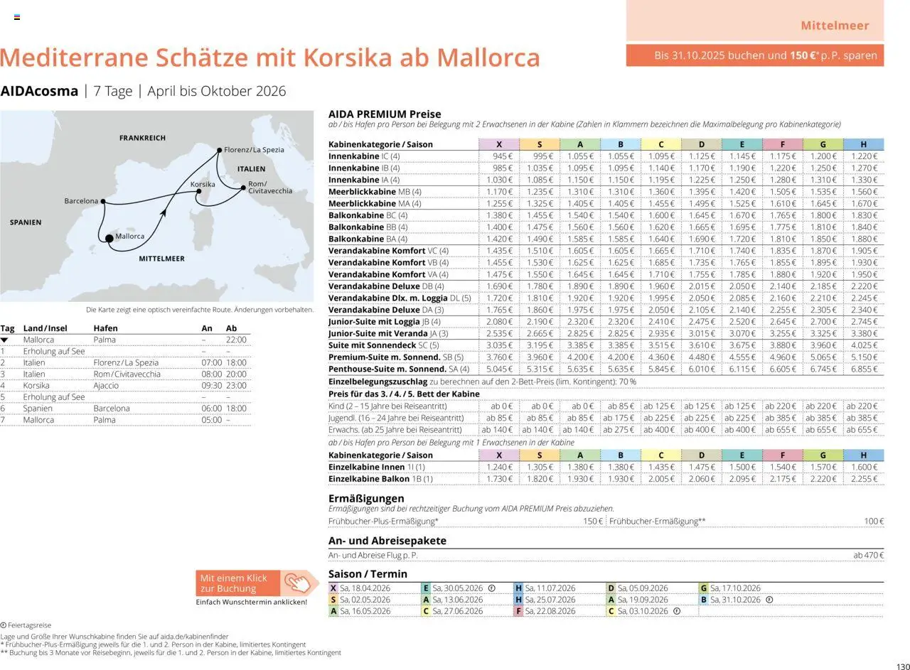 Aida Sommer 2026 – gültig ab 01.03.2026 | Seite: 130 | Produkte: Bett