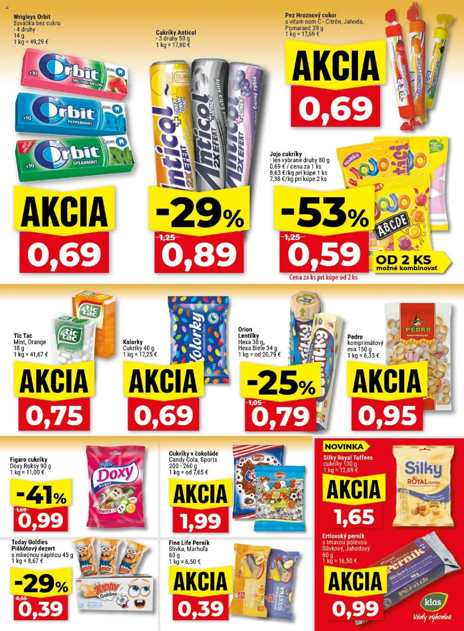Nové Klas akcie – leták je platný od 11.05.2026 | Strana: 18 | Produkty: Cukor, Cukríky