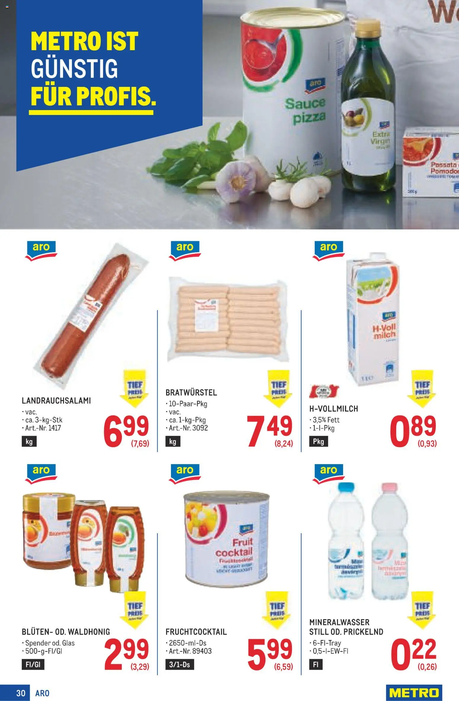 Metro angebote Profi gültig ab 23.07.2026 | Seite: 30 | Produkte: Milch, Pizza