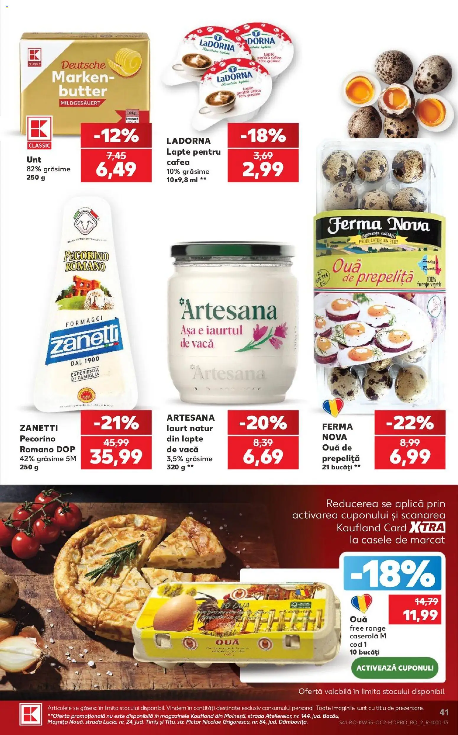 Noul catalog Kaufland – valabil de la 26.08.2026 | Pagină: 41 | Produse: Caserola, Aplică, Ouă, Cafea